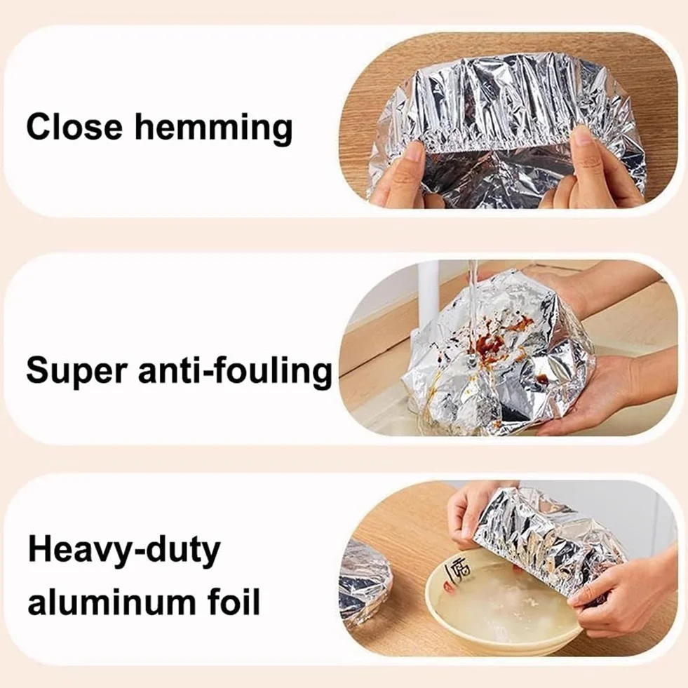Fundas de Papel de Aluminio Reutilizables para Alimentos - Tapas Elásticas Térmicas 110°C, Aptas para Microondas, Cubre Platos y Cuencos 11-28 cm (30pcs)