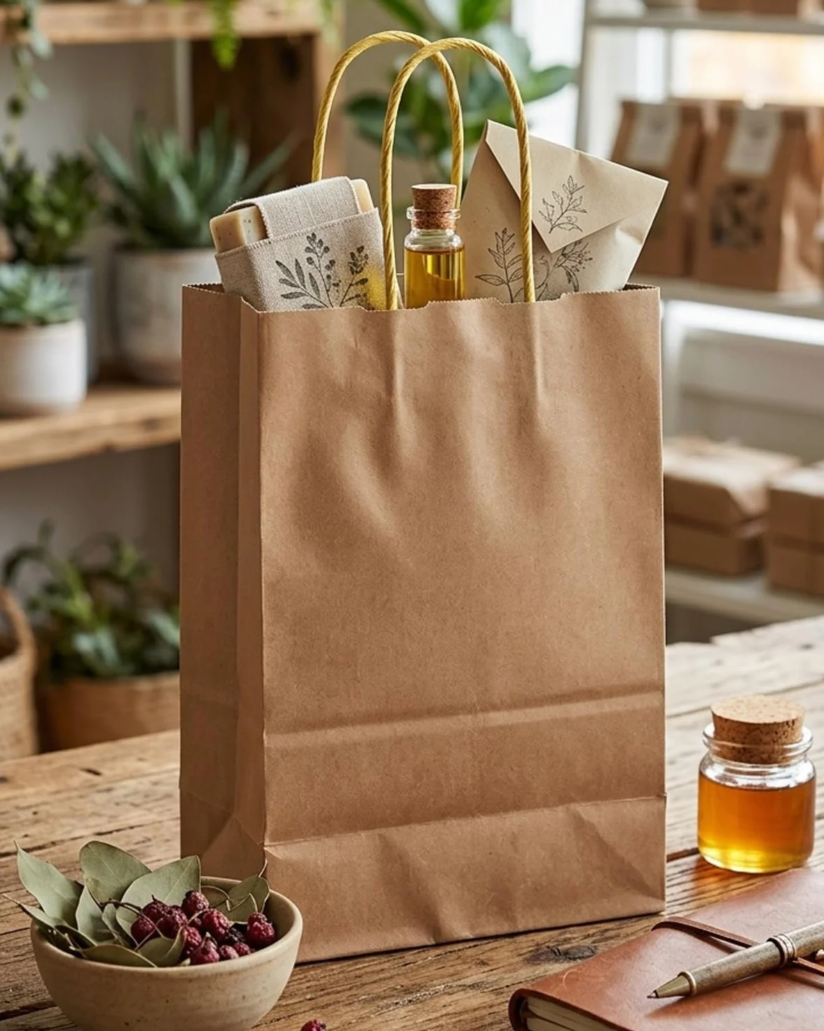 Gcardist 30 paquetes de bolsas de regalo marrones con asas a granel 27x20x12cm Tamaño mediano Bolsas de papel kraft para múltiples usos (11"x8.3"x4.3" Tamaño mediano)