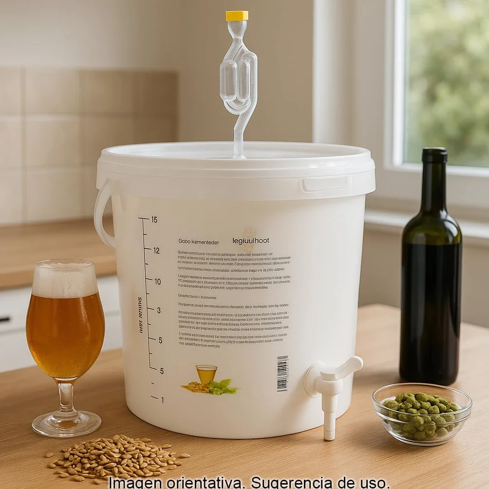 Cocinista Fermentador con Grifo y borboteador - 17l - Ideal para Hacer Cerveza en casa