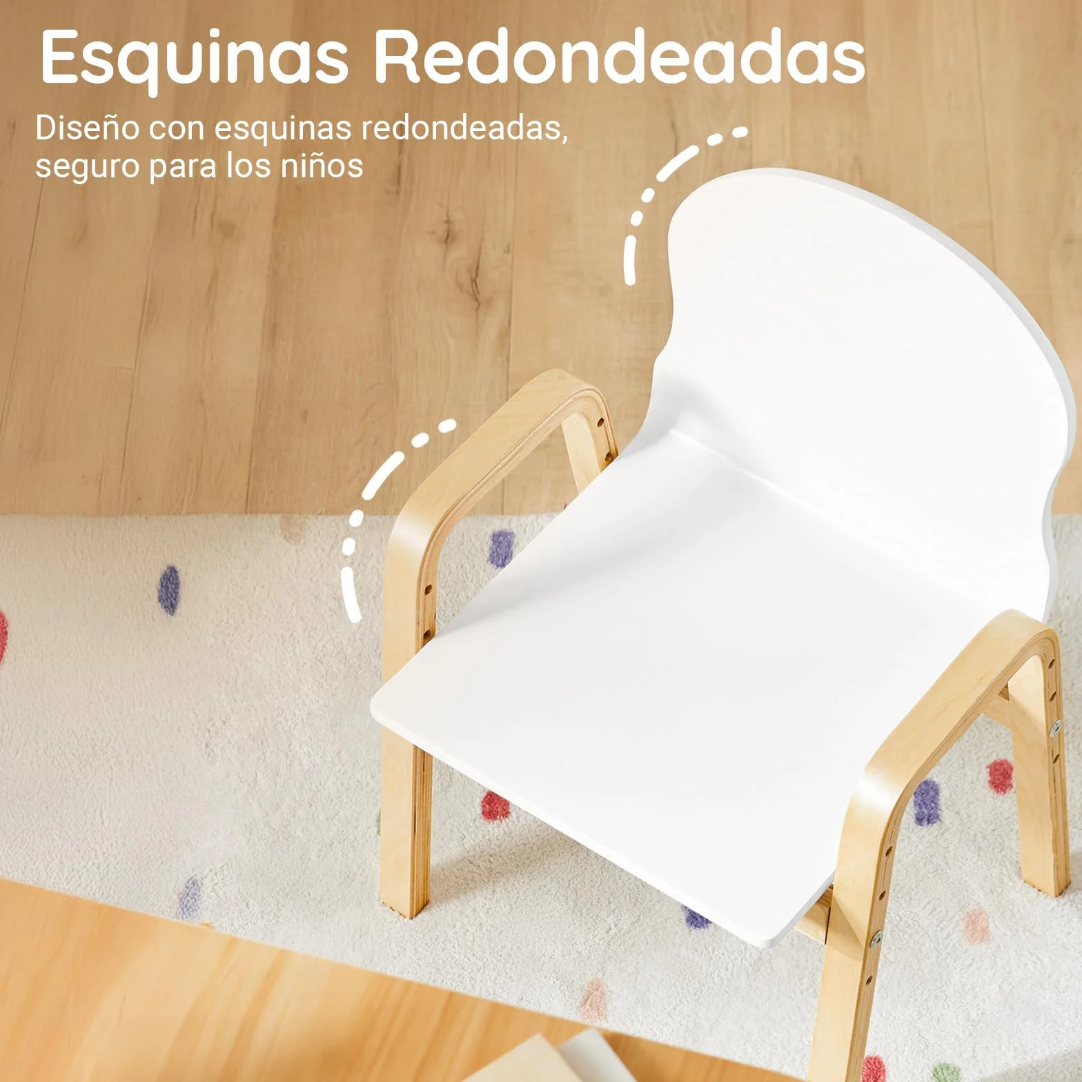SoBuy KMB24-Wx2 Set de 2 Sillas Infantiles Silla para Niños con 4 Alturas de Asiento Diferentes 23-35 cm ES