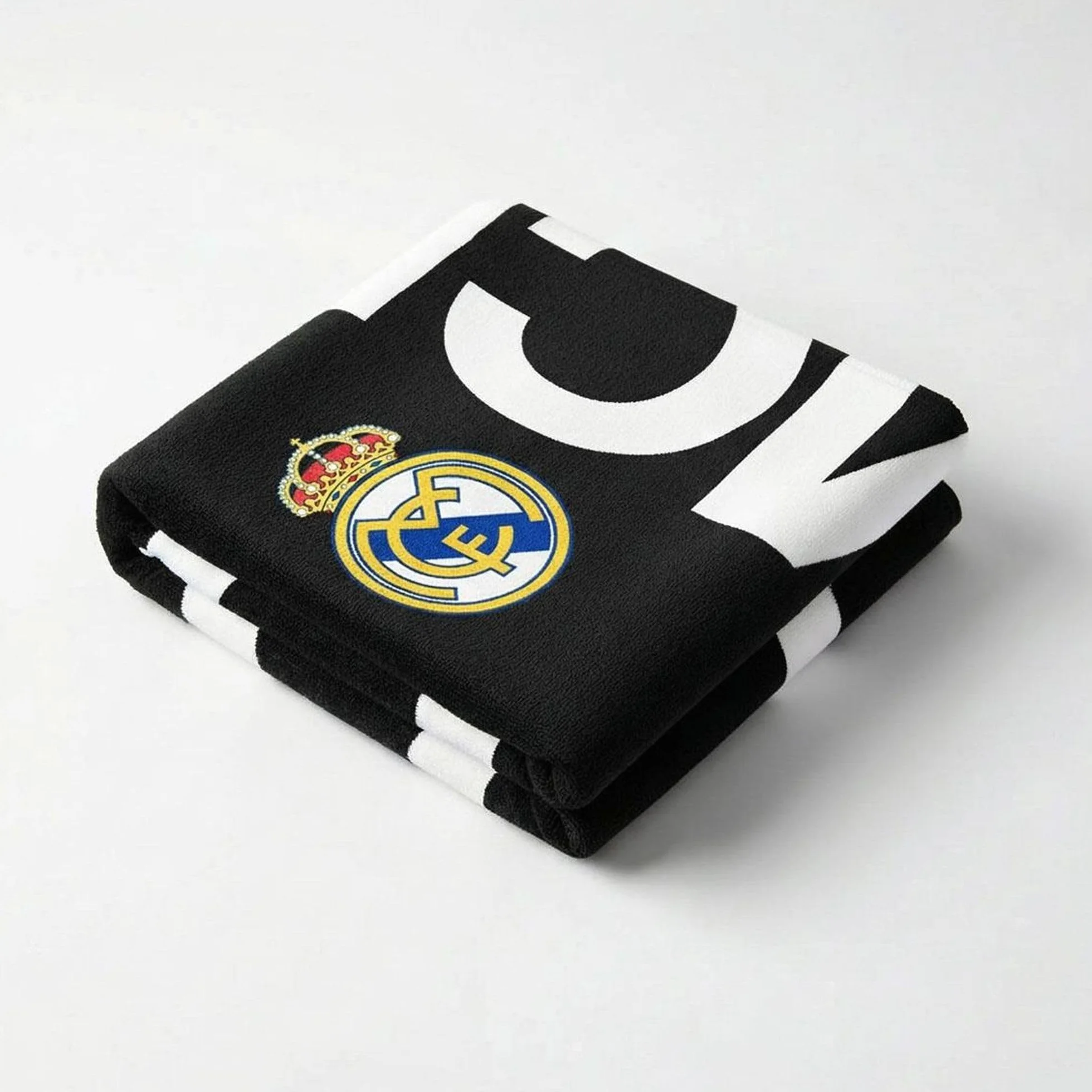 Toalla Real Madrid 90x180 diseño Oficial con Escudo del Club y Colores emblemáticos - Toalla de Playa Real Madrid y baño de Gran tamaño Ideal para Fans del Equipo Blanco con Estilo y Comodidad