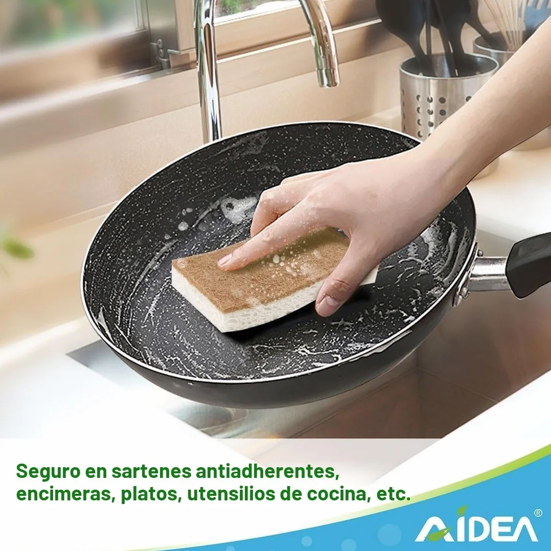 Esponjas naturales AIDEA 12 unidades esponjas de celulosa para platos