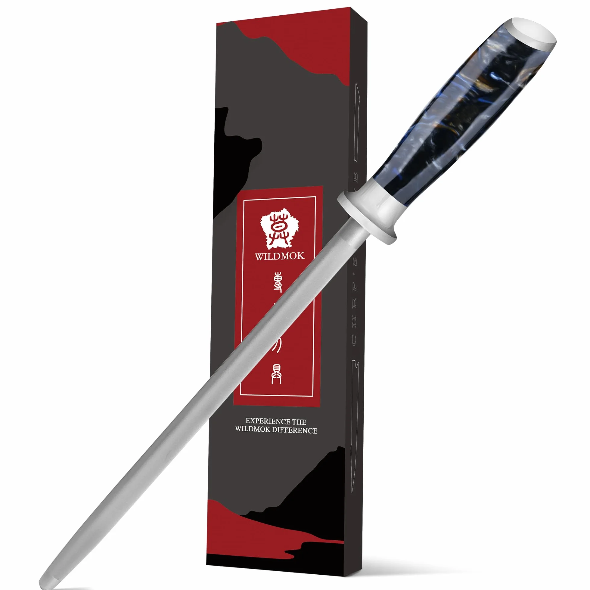 WILDMOK Afilador de Cuchillos Profesional de Acero al Carbono con Diamante de 9 cm, Afilador de Cuchillos en Barra Aplicable para Cocina, hogar o Caza