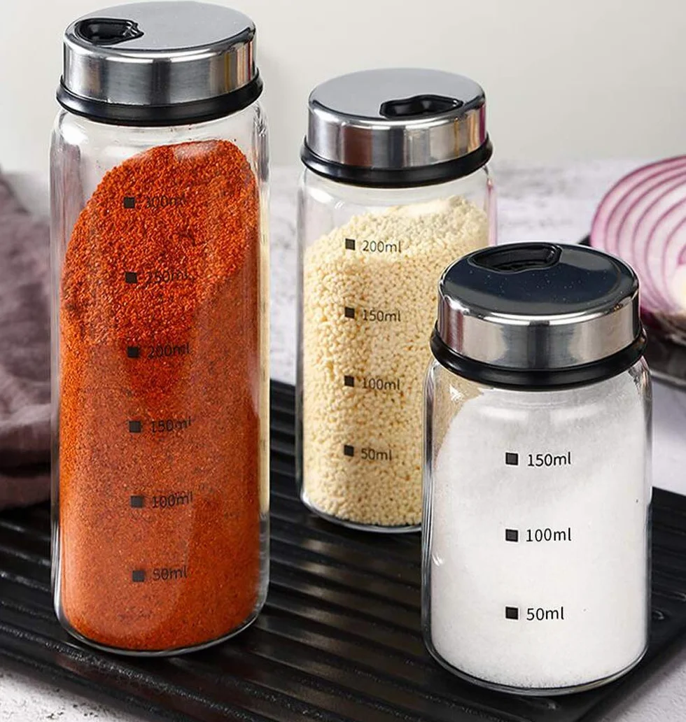 Saleros y pimenteros con orificios de vertido ajustables, 150 ml