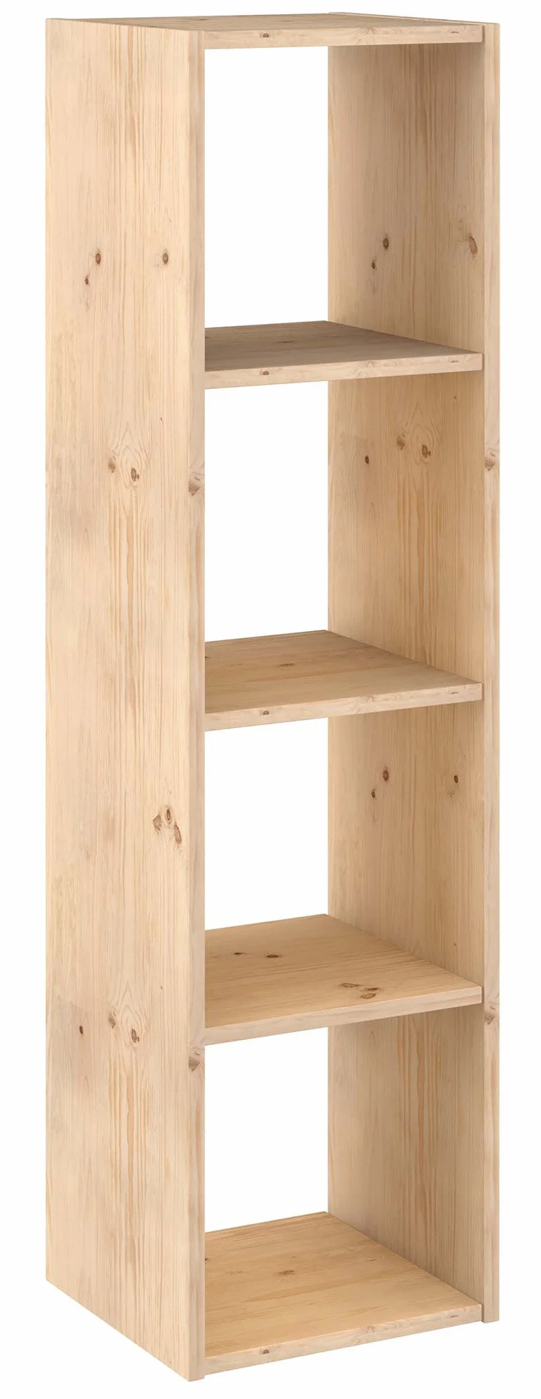 Astigarraga Kit Line Estantería Modular 4 Cubos Dinamic, Madera Maciza Pino 140x36,2x33 cm