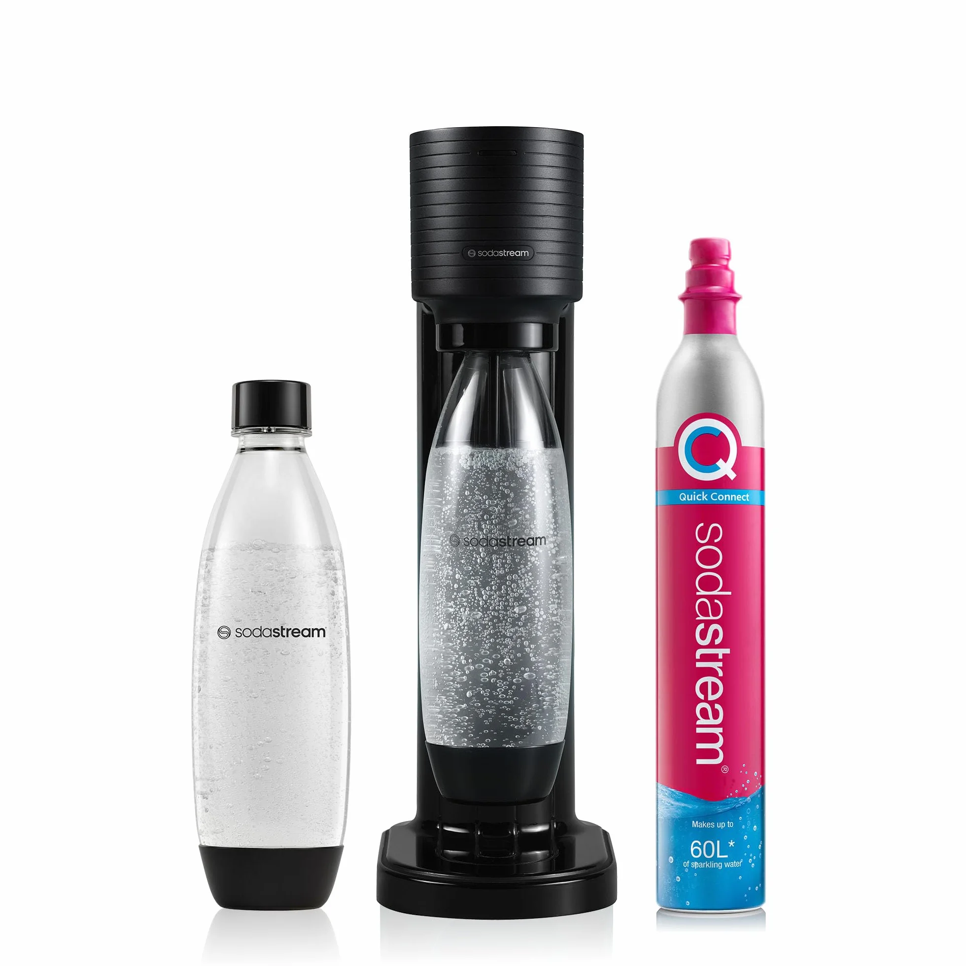 SodaStream Gasador de agua espumosa 1L botella 425g CO2 cilindro enganche rápido