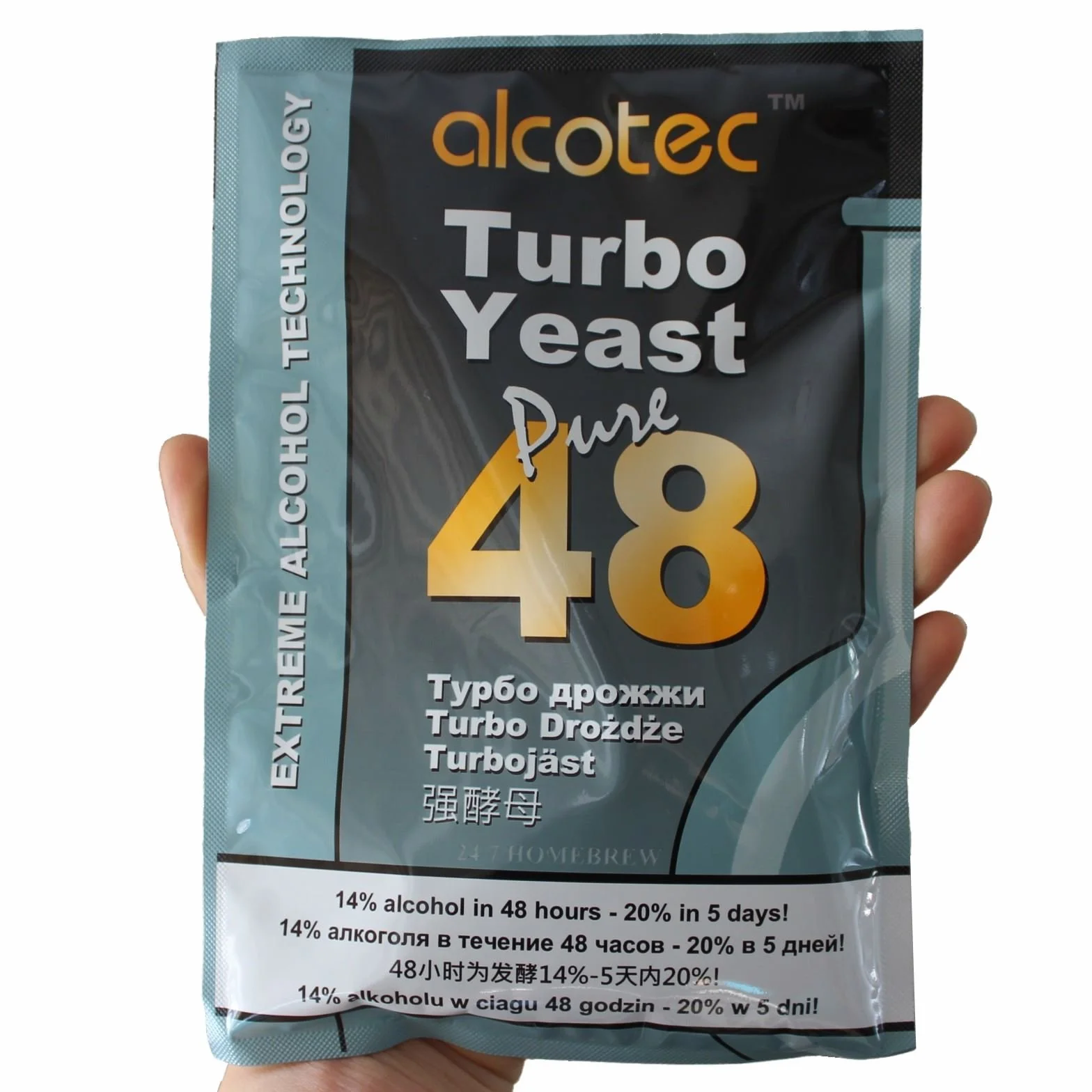 Alcotec 48 paquetes levadura turbo pura alto contenido alcohol 20% vodka casero