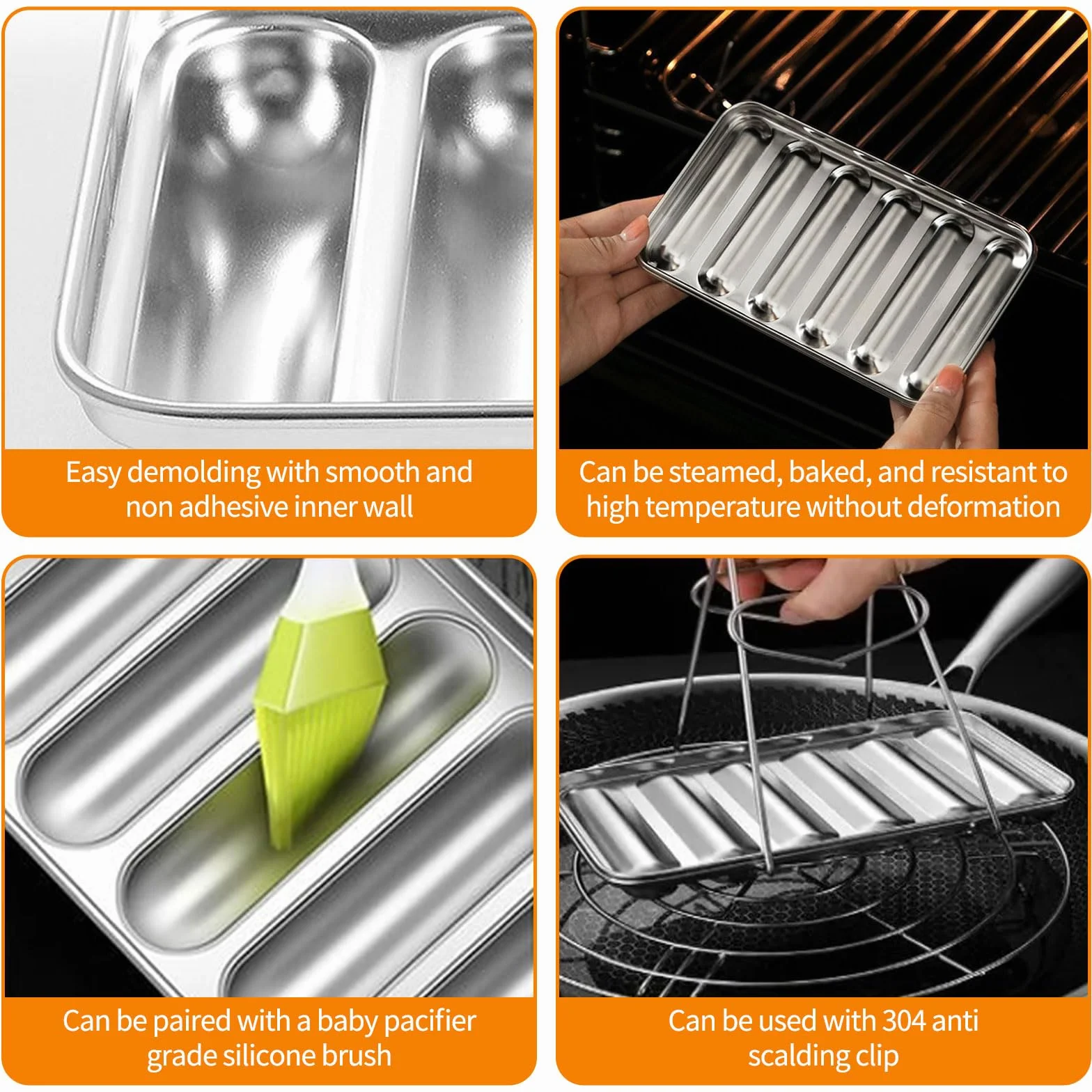 Molde Salchichas Acero Inoxidable con Tapa, Molde Perros Calientes DIY, Molde Hacer Salchichas Carne Casera Antiadherente, Moldeador para Hornear, Cocinar, Cocina Casera, Barbacoa, Salchichas Veganas