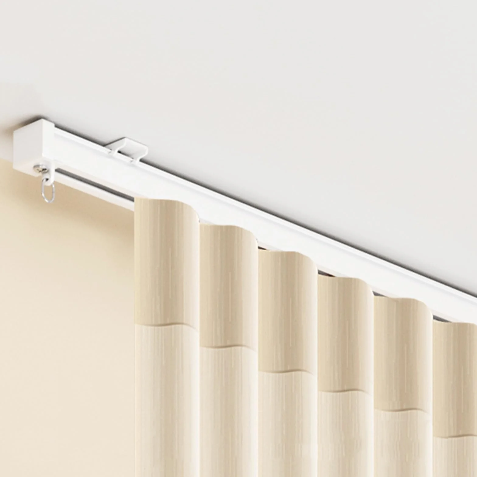Riel para Cortinas de Aluminio Barra de Cortina Resistente Riel de Cortina con Accesorios para Divisores de Ambientes Sala de Estar Dormitorio 1-6m(Blanca,2.9m)