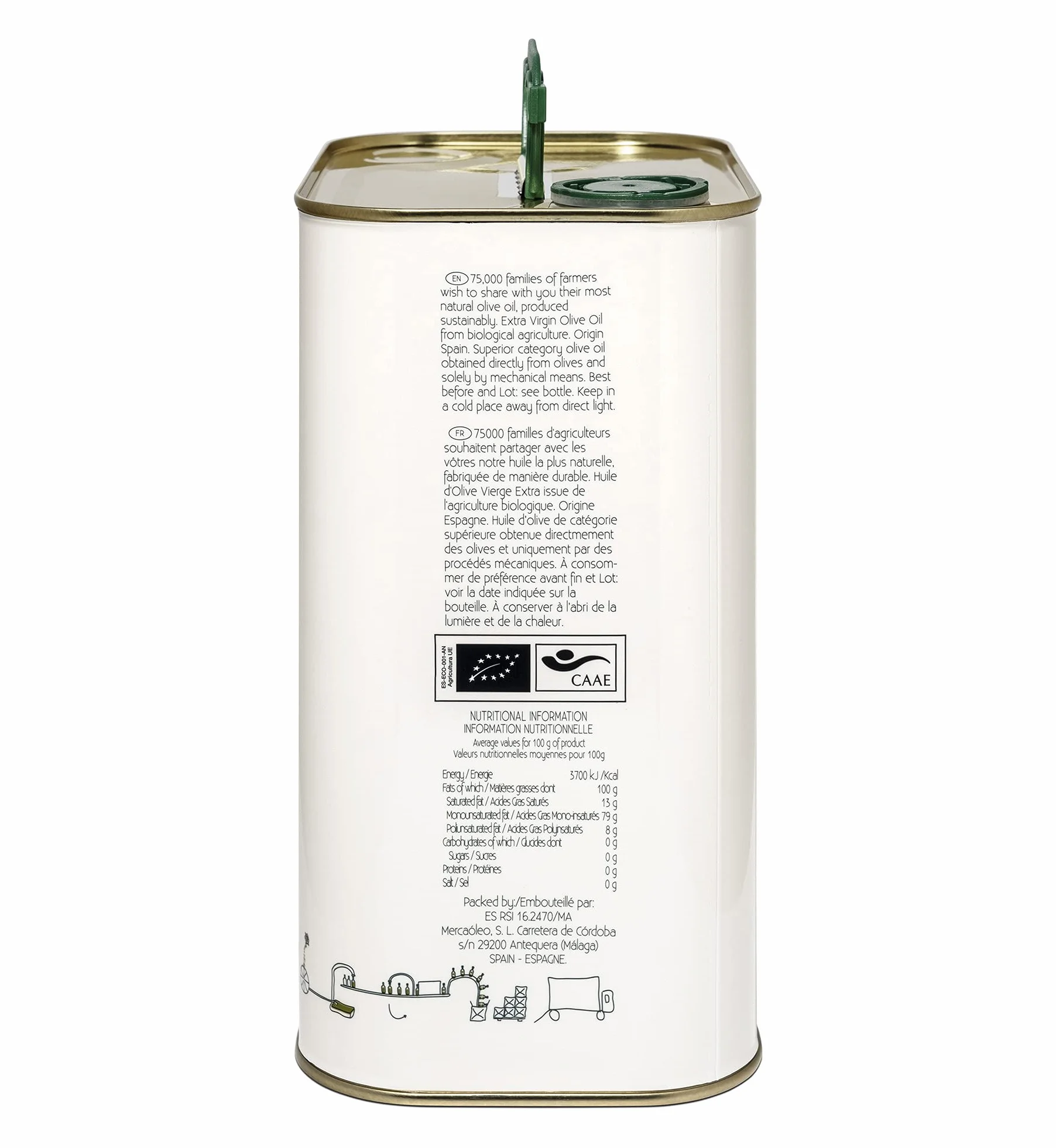 DCOOP Aceite De Oliva Virgen Extra Ecológico Coupage Premium Bio Lata 3L