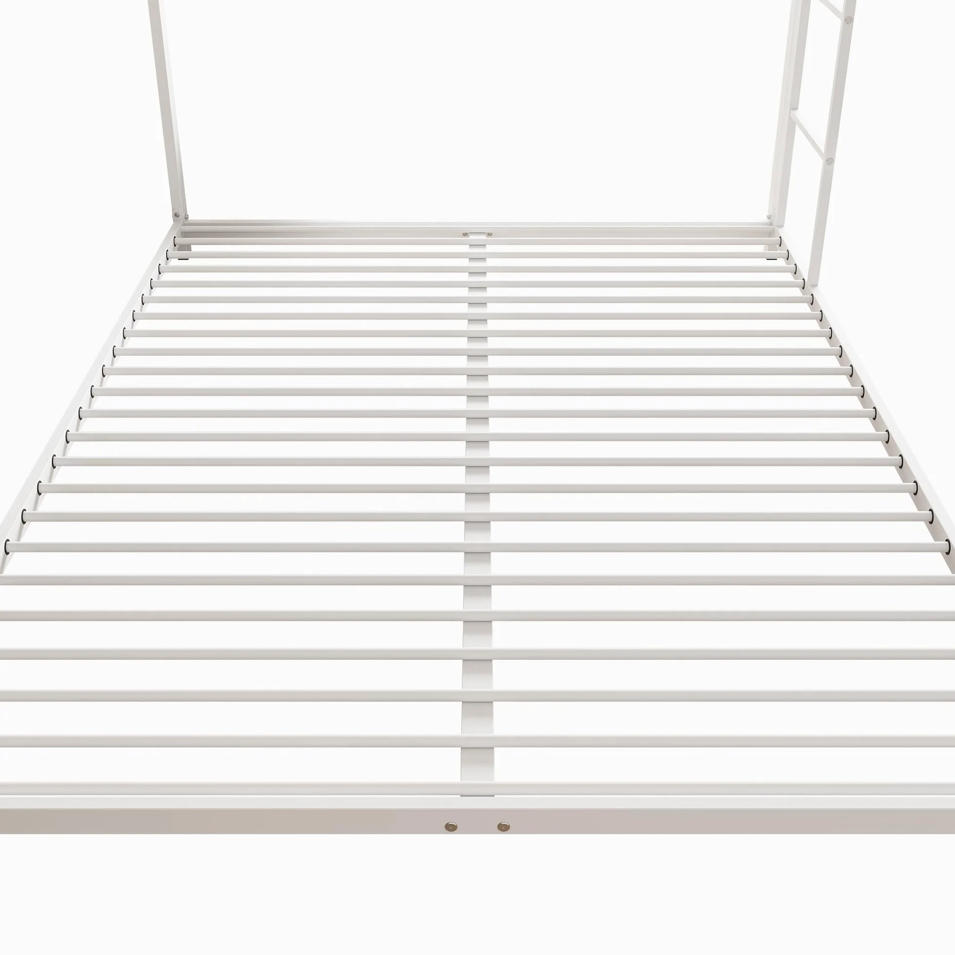 Moimhear Cama de hierro, 140 x 200 cm, camas infantiles, literas de hierro, literas de hierro en forma clásica, color blanco, 140 x 200 cm, WX000125-6