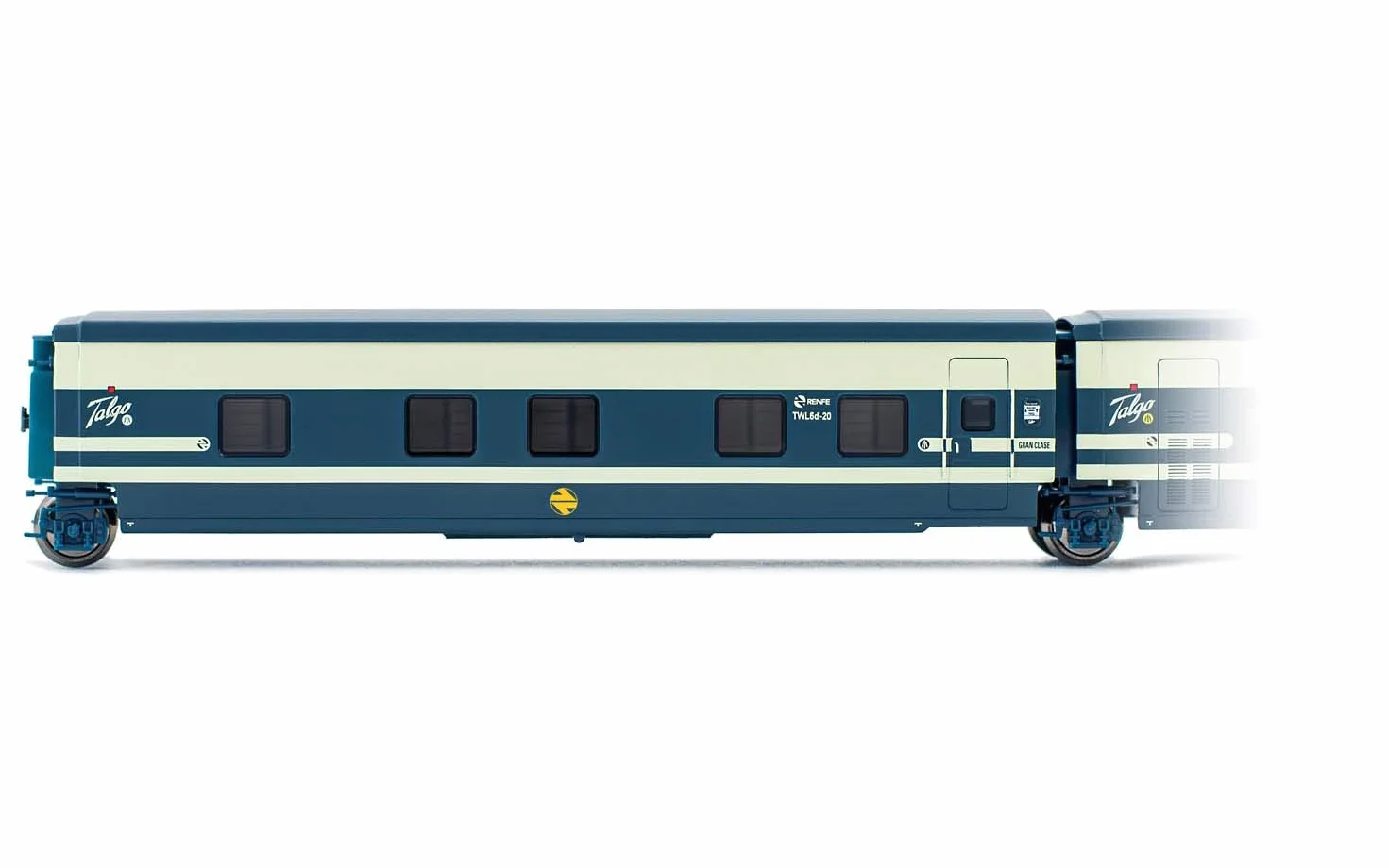 Electrotren E3360 (H0 1:87) RENFE, Trenhotel Talgo, Entrenador de Dormir con Puerta en el Lado Izquierdo en Azul Original/Biege Livery, período IV Rolling Stock