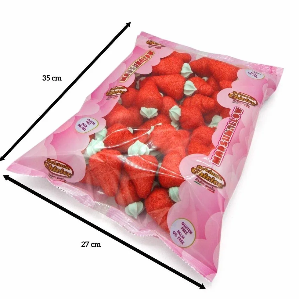 Nubes Chuches Marshmallows Con Forma De Fresas Rojas 750 Grs