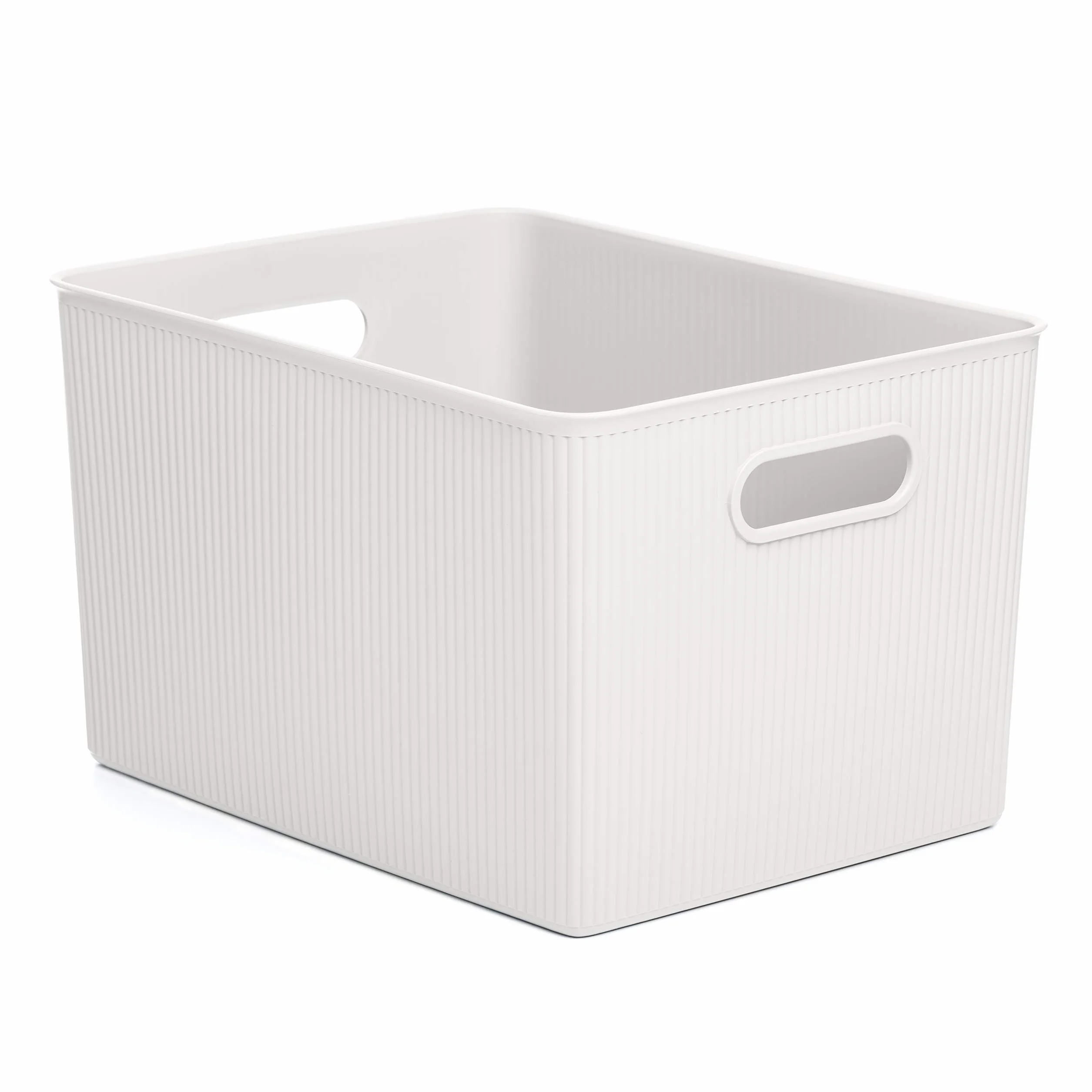 Tatay Cesta Almacenaje Plastico 22 L Baobab Caja Organizadora Asas Integradas Plástico Reciclado Libre de BPA 29,4x38,5x23 cm Blanco