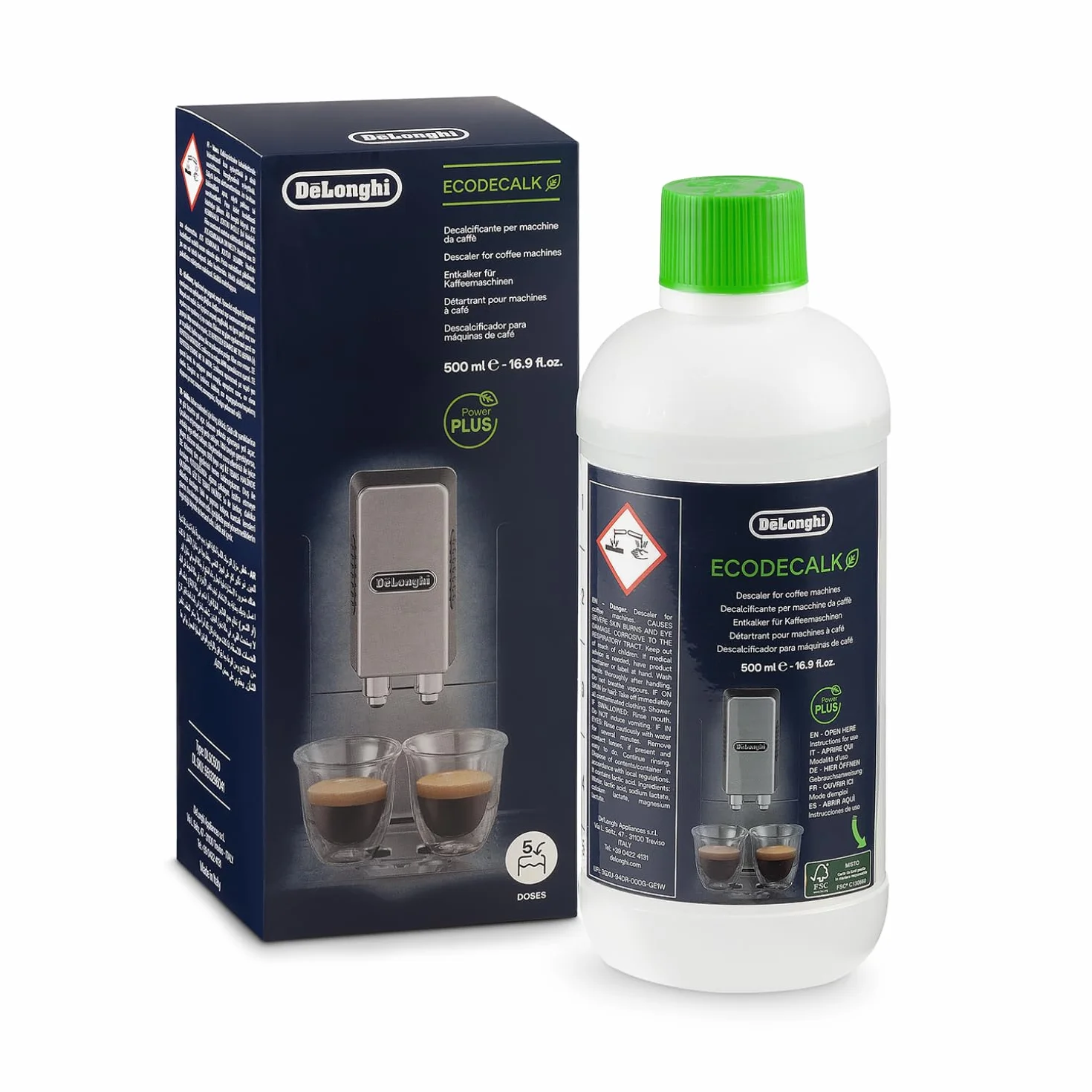 De'Longhi EcoDecalk DLSC500 Descalcificador 500ml 5 Dosis Accesorio Mantenimiento Cafetera