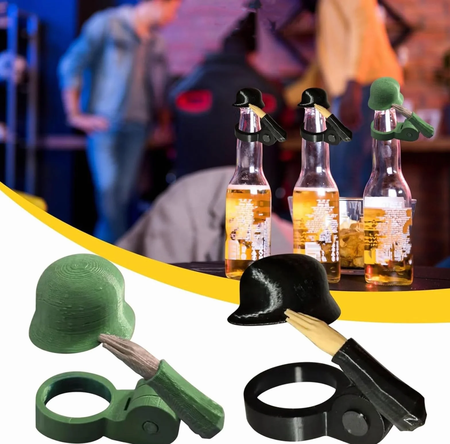 Casco de botella de cerveza Salut, casco de cerveza con saludo soldado divertido, casco de botella de cerveza con saludo de soldado, casco de soldado, reutilizable con diseño de saludo militar