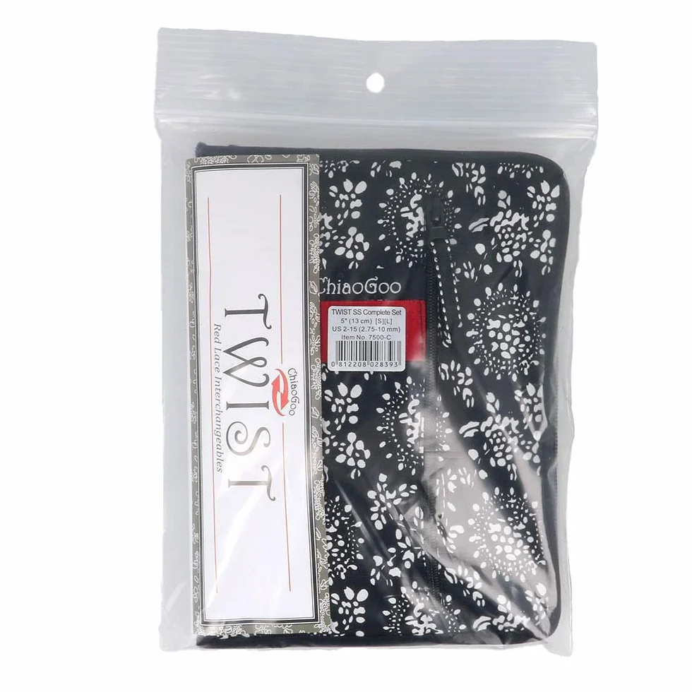 ChiaoGoo TWIST Lace Juego de Agujas de Punto Intercambiables de 10 cm con Puntas de 2,75 a 10,00 mm y Cables Red Lace 1 unidad