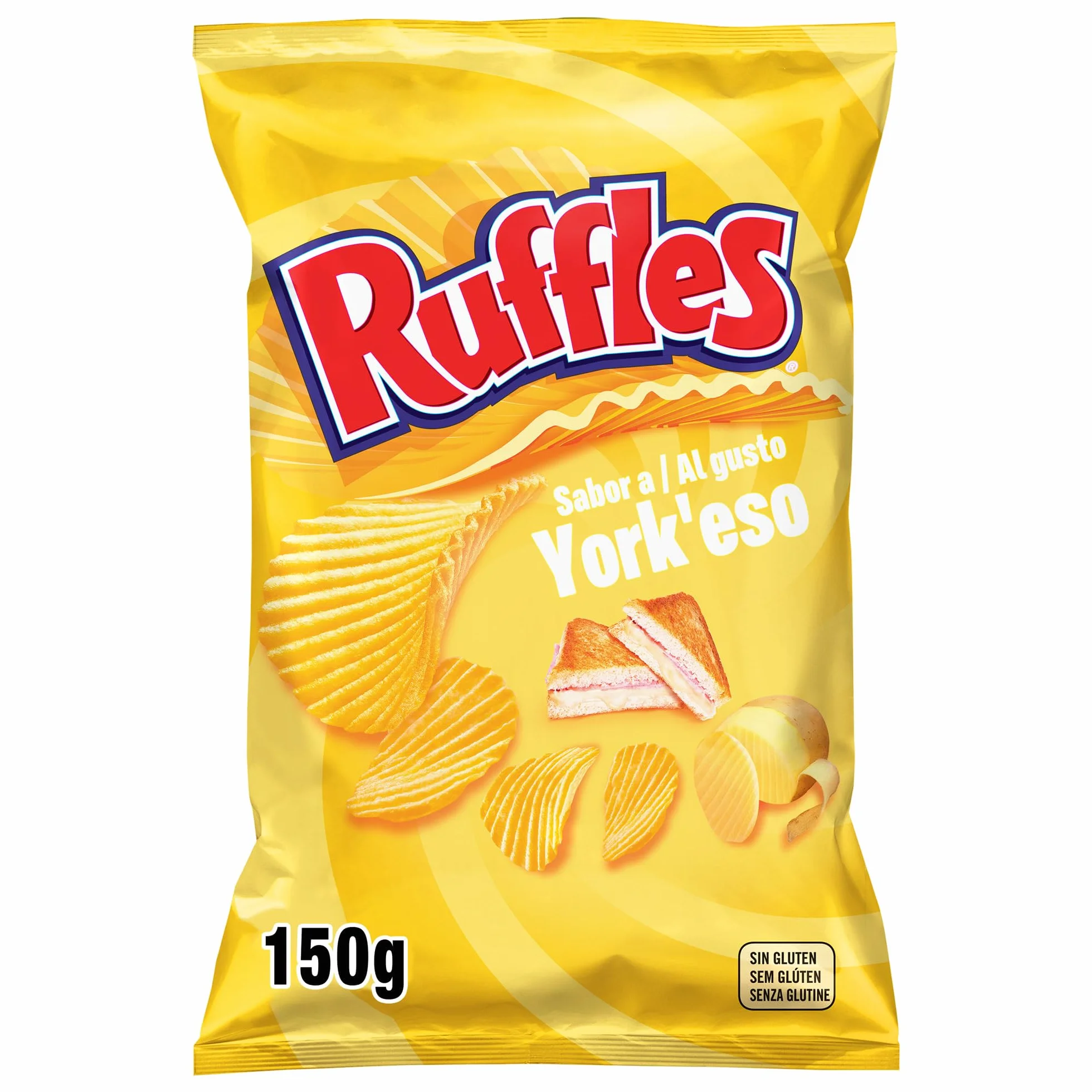 Ruffles Yorkeso Patatas Fritas sabor jamón y queso 150gr