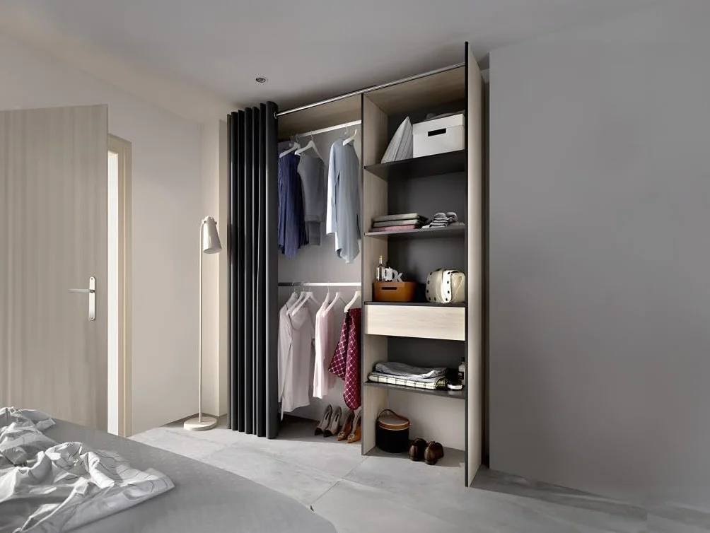 DEKIT GRUPO RIMOBEL SUIT - Vestidor con cajón y cortina - Natural / Grafito