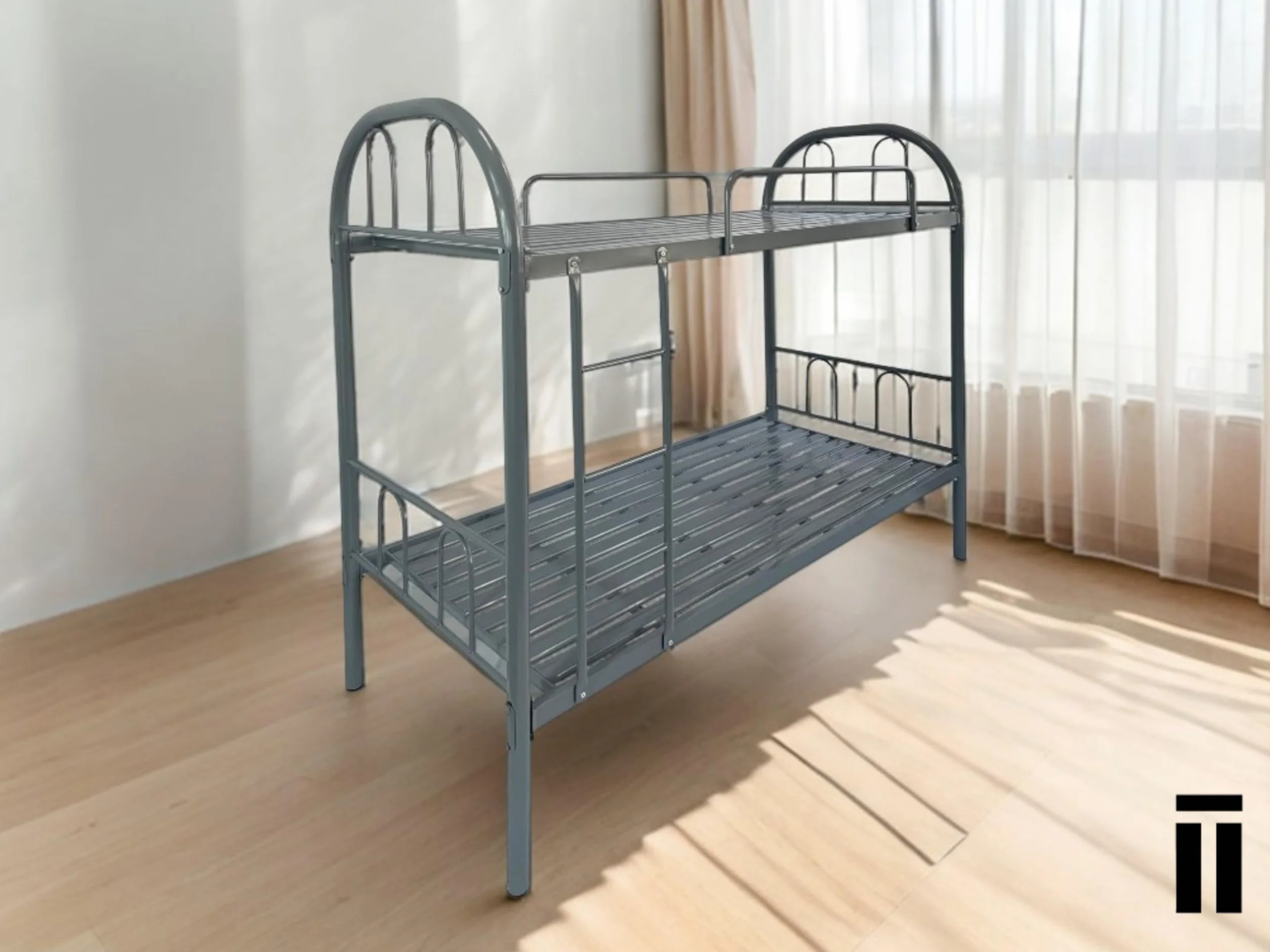 Shiito | Modelo Cupertino - Litera Metálica | Gran Resistencia y Durabilidad | Optimiza el Espacio en tu habitación | 90 x 190 cm - Gris
