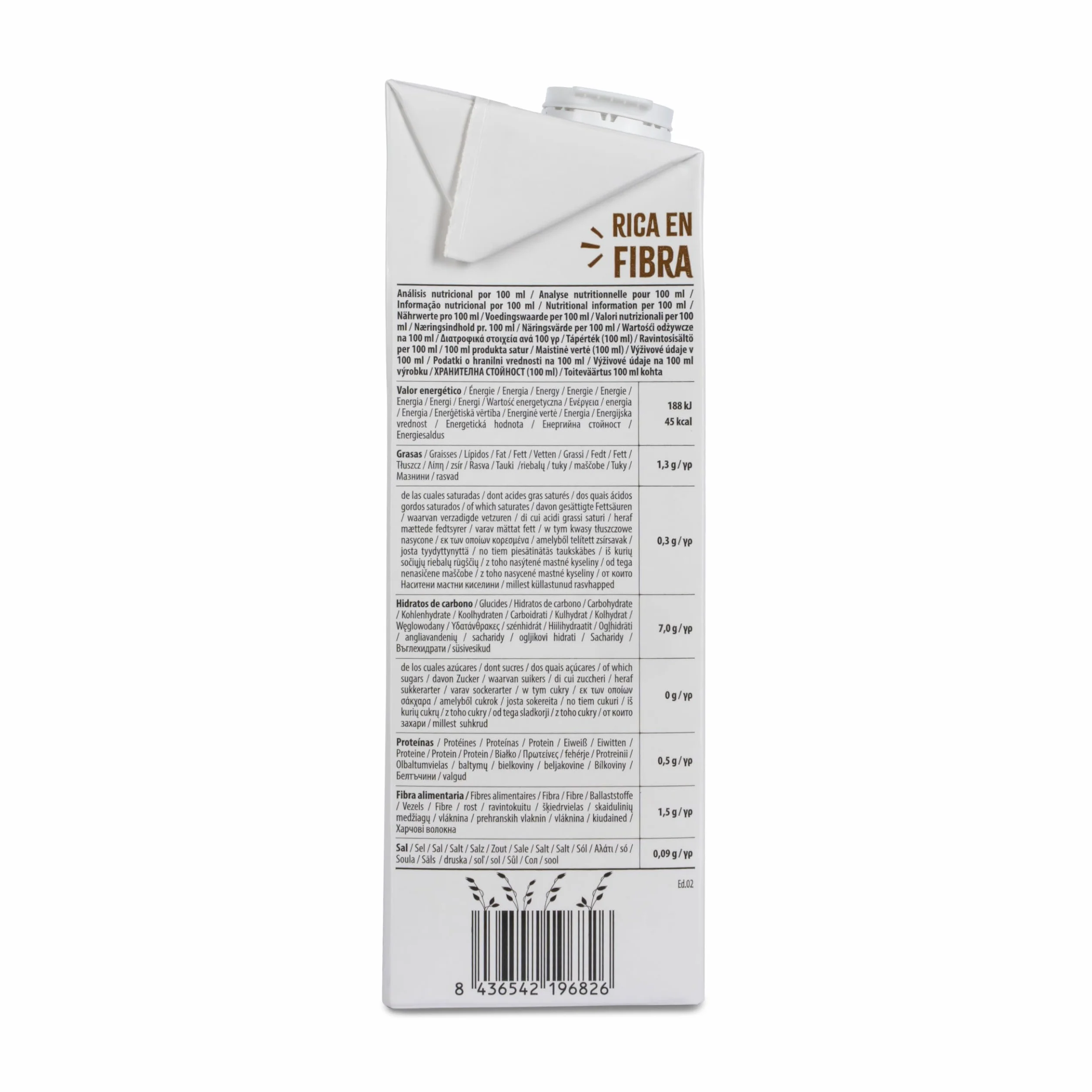 NaturGreen Bebida de Avena Integral Bio Pack 6 x 1L, Sin Azúcares Añadidos, Sin Lactosa