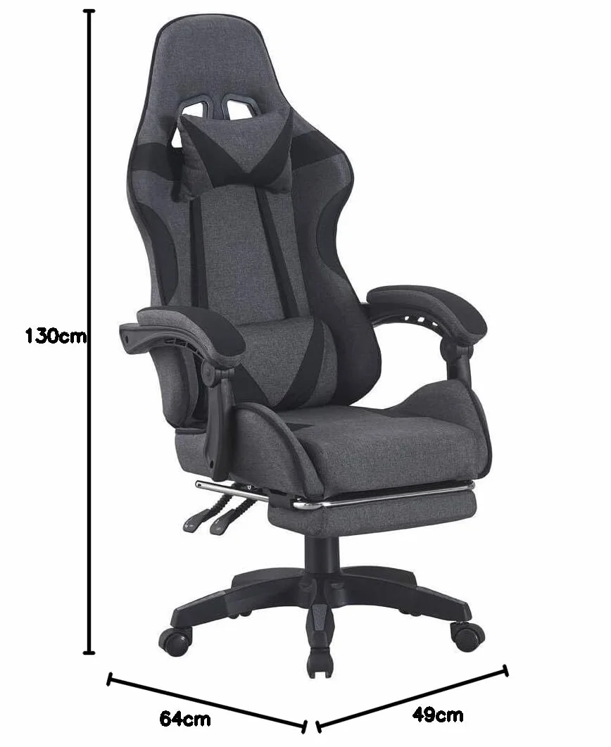 SHIITO | Silla Gaming Profesional | Ergonómica con Respaldo Reclinable de Tela Gris- Negro | Modelo CLAVIN - Y830 | 130 x 49 x 64