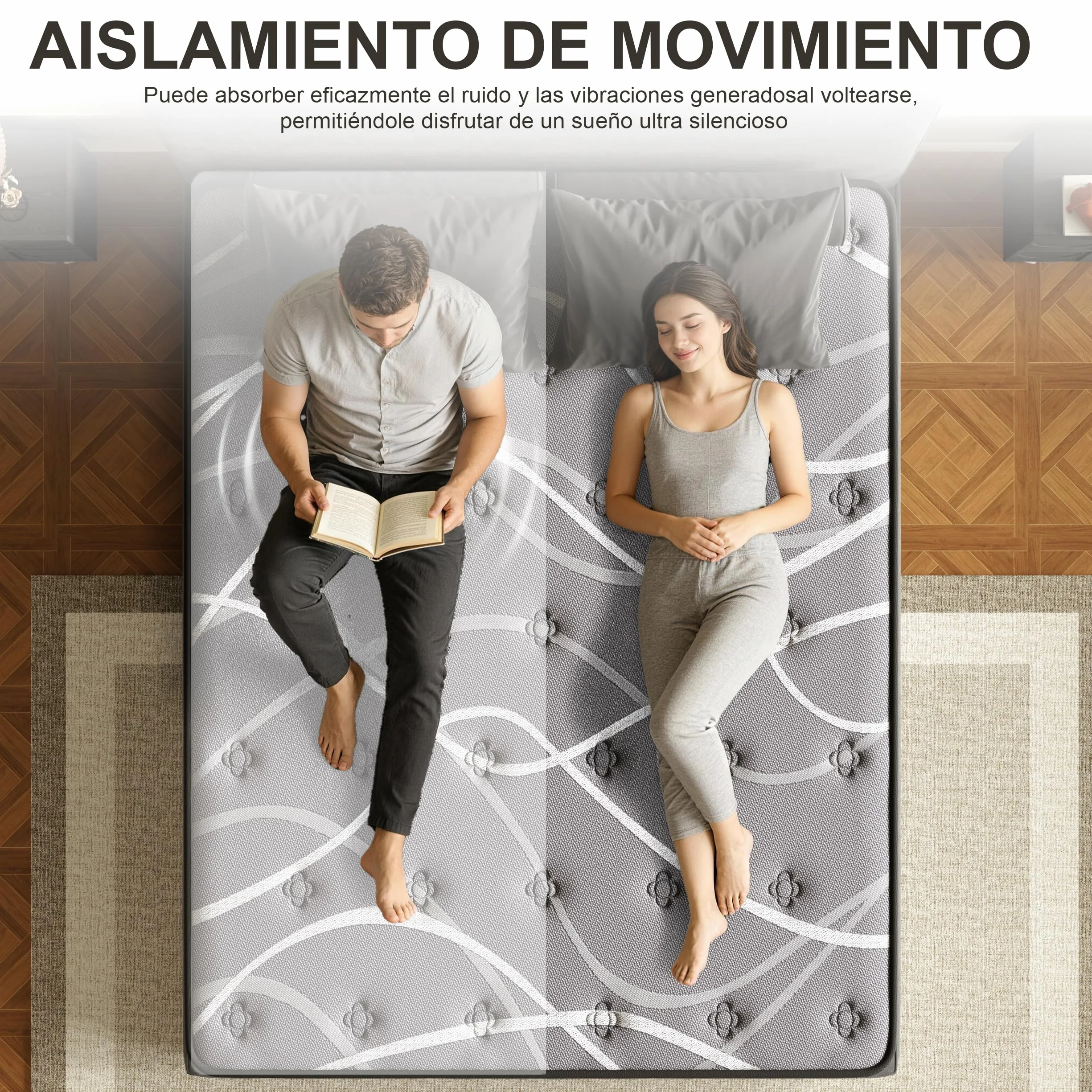DEWINNER Colchón Viscoelástico 135x190 cm Altura 25 cm Hipoalergénico
