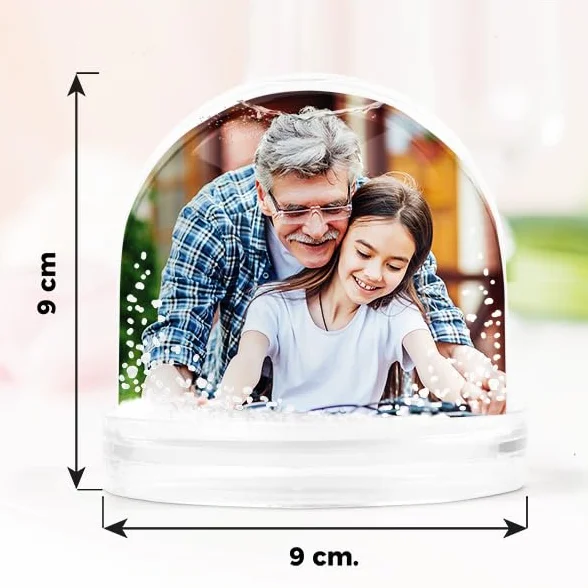 Bola de Nieve Personalizada con Foto Transparente Regalo Navideño Decoración
