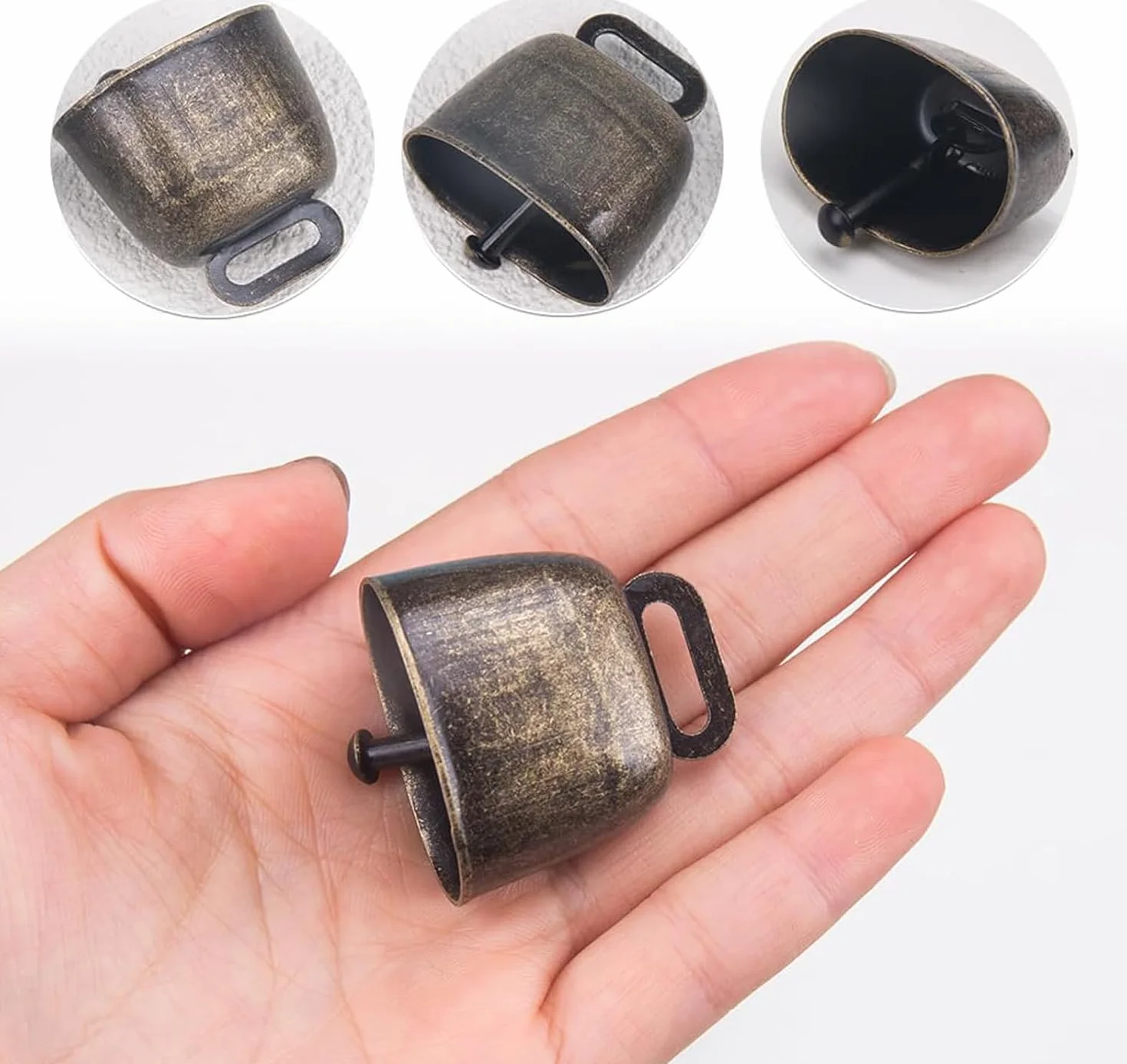 YANGWEN Campanas de Latón Vintage para Vacas, Ovejas y Caballos - 10 Piezas Sonido Fuerte Pastoreo