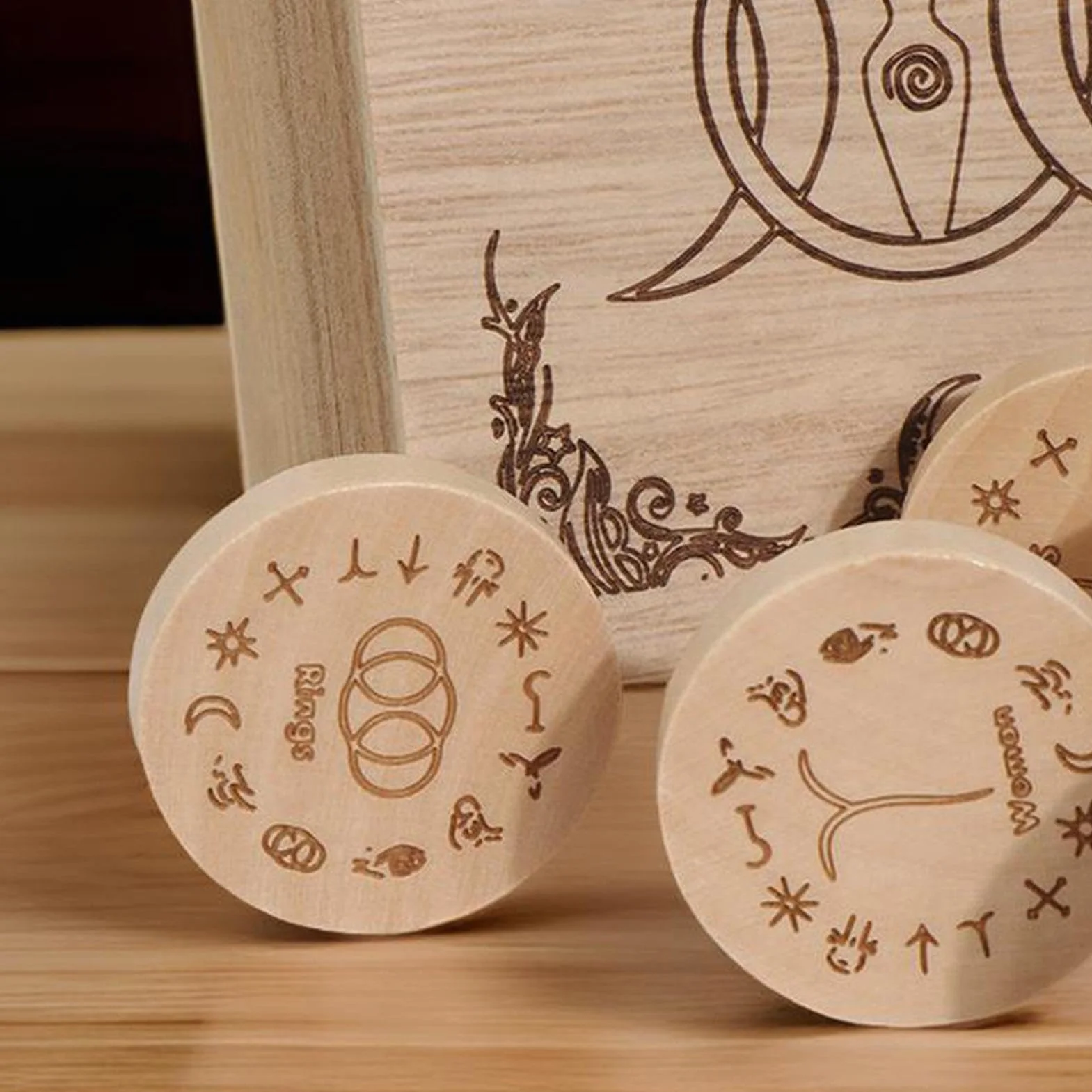 Juego de runas de brujas con piedras, juego de runas de madera | Runas de madera de predicción | Juego de runas de adivinación, juego de meditación de runas nórdicas, runas de predicción de brujas por
