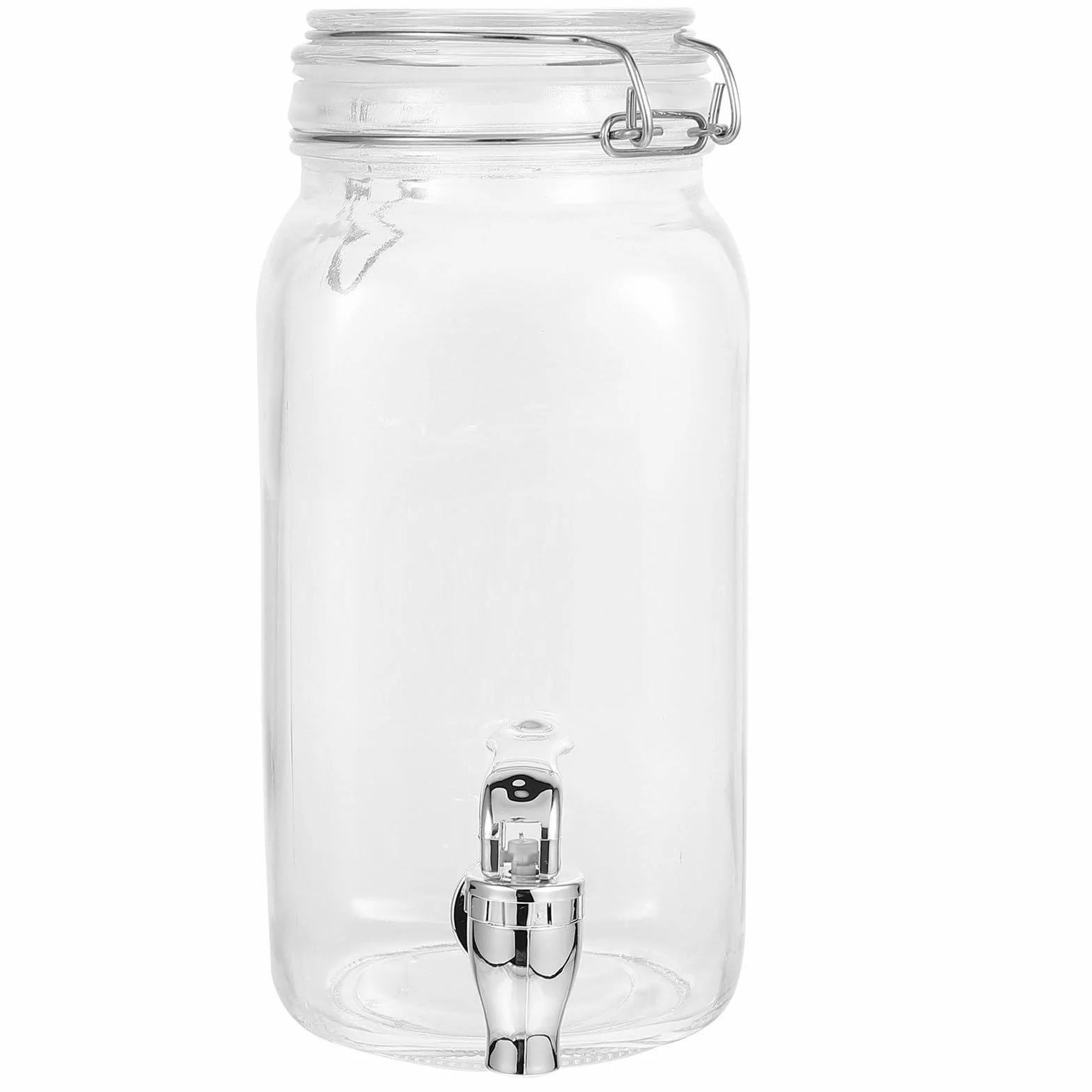 Dispensador de Bebidas con Grifo de Vidrio de 2l, Cómodo de Usar y Mantiene Frescura, Adecuado para Jugos y Bebidas Hogar