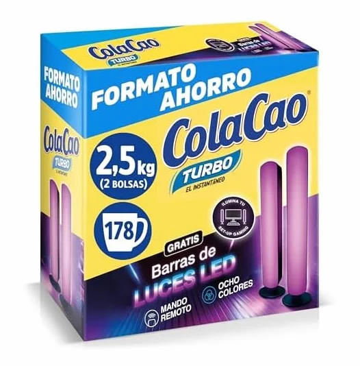 ColaCao Turbo Cacao Soluble Instantáneo Natural sin Aditivos 2,5kg Formato Ahorro