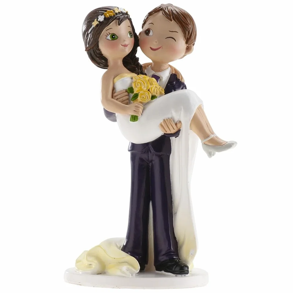 Figura Novios para Tarta de Boda Cake Topper Decorativo de Resina 18 cm Reutilizable