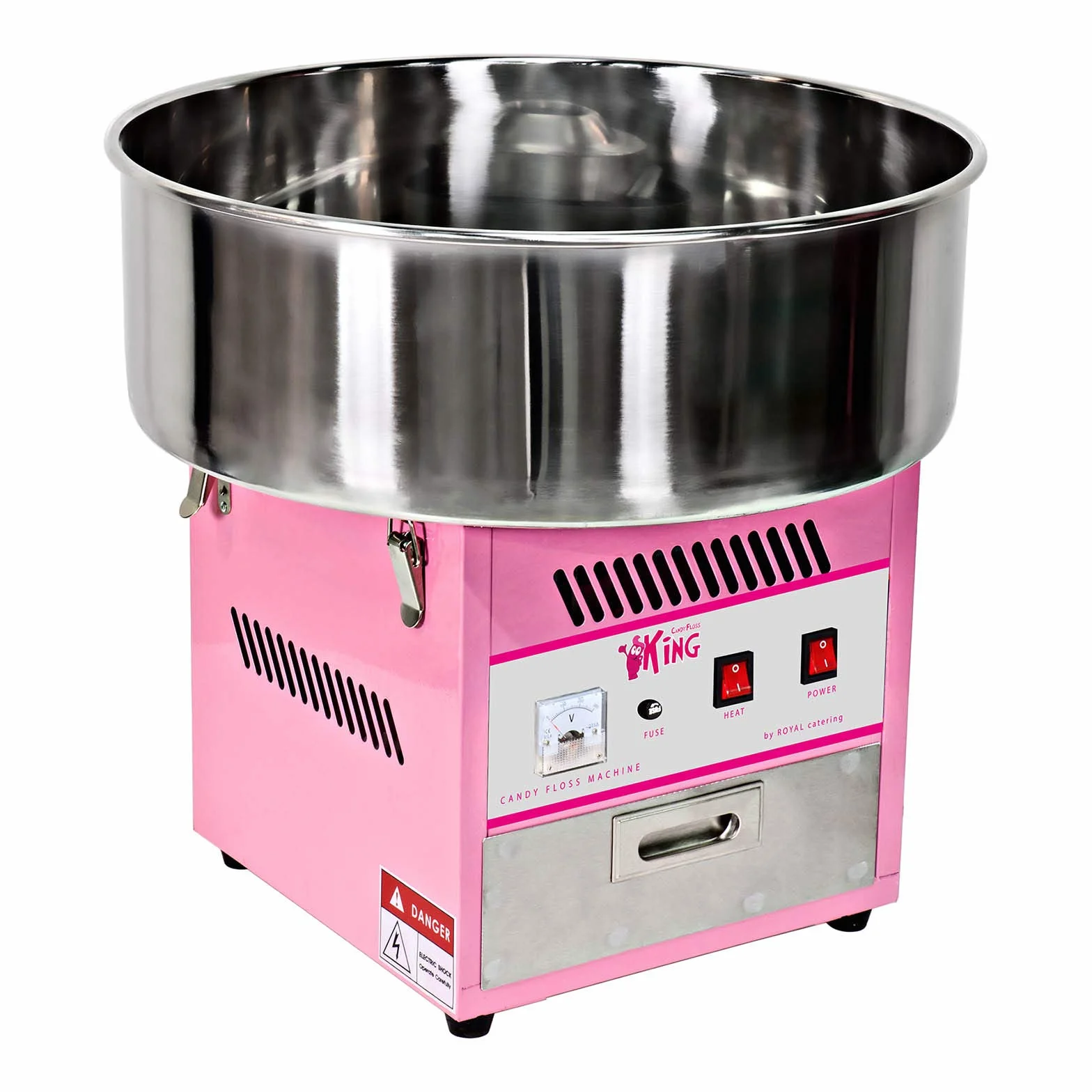 Royal Catering Máquina De Algodón De Azúcar RCZK-1200E 1200 W Ø 52 cm Rosa