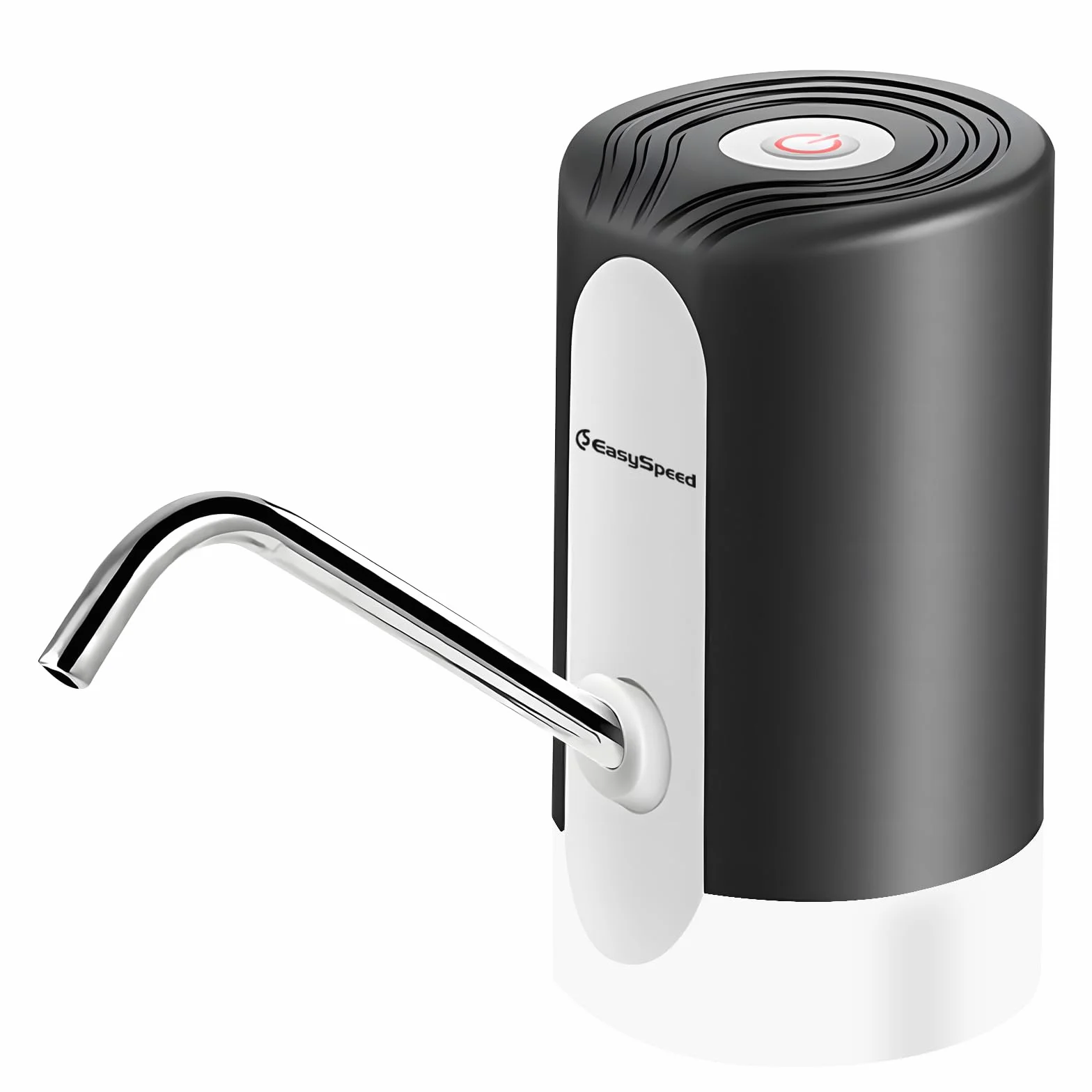 EASYSPEED Dispensador de Agua eléctrica USB-C, Bomba automática portátil con 2 adaptadores para Botellas y garrafas de 5, 8, 10, 15 y 20 litros, 1200mAh para Camping Oficina Gimnasio, Negro