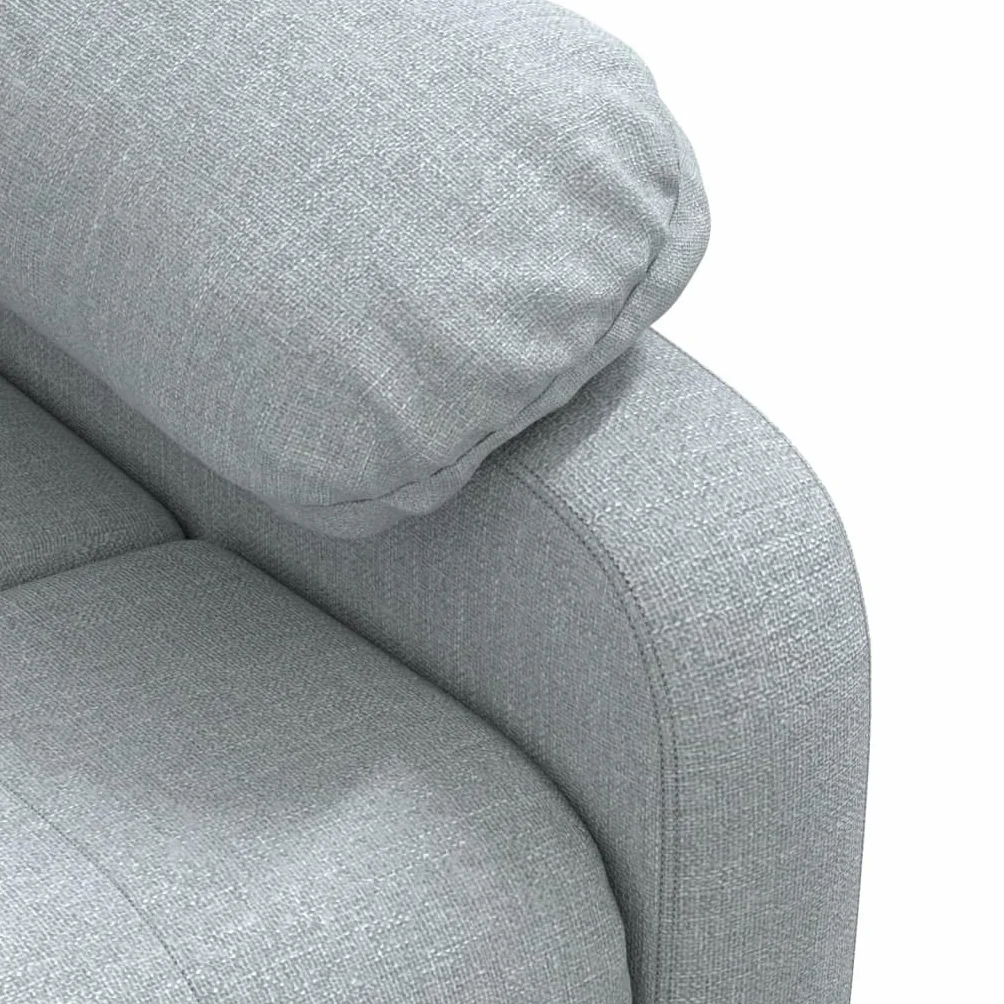 IKAYAA Sillón Reclinable de Masaje con 6 Zonas de Masaje y Mando a Distancia, Reclinable Manual, Sillón Relax de Tela con Prácticos Bolsillo, Gris Claro