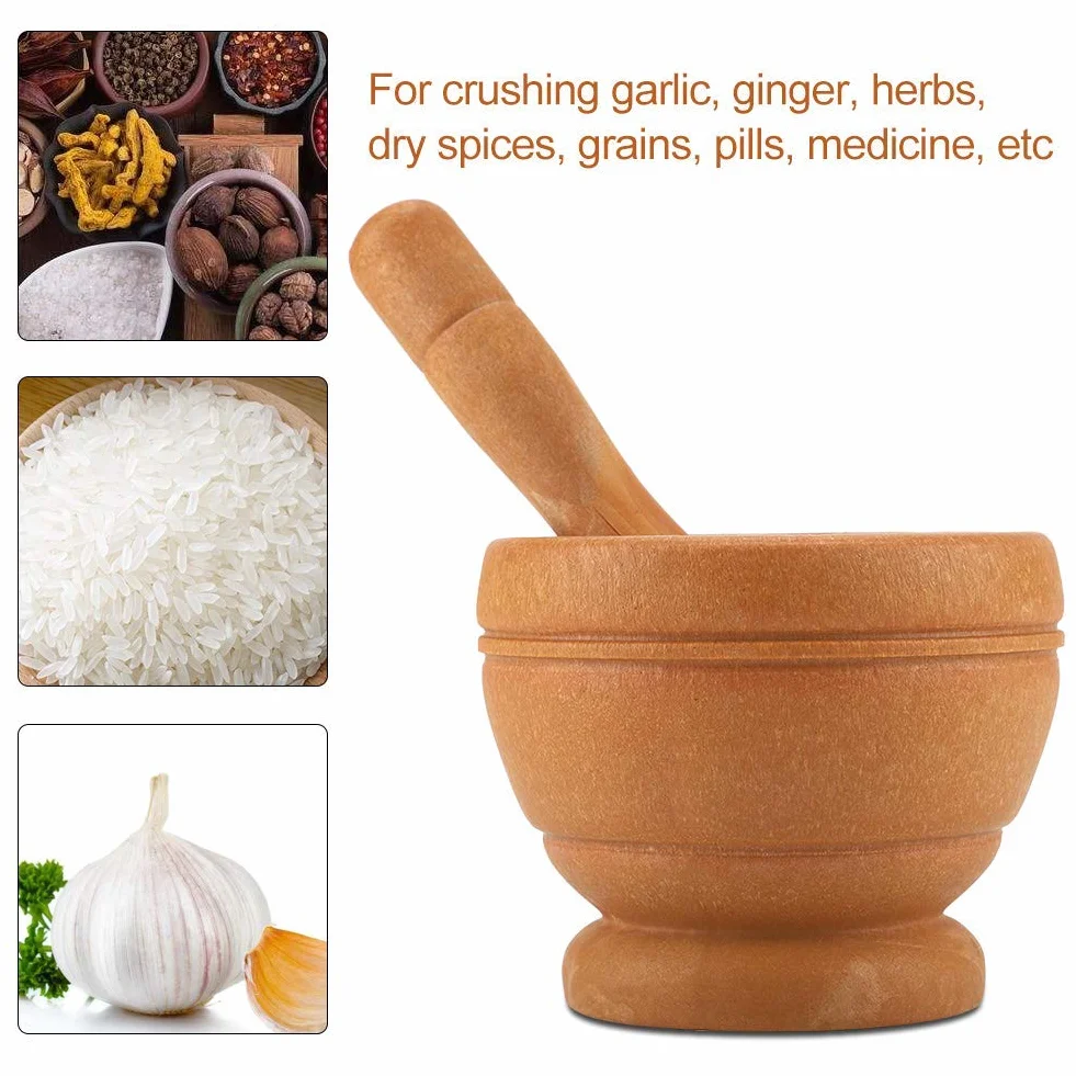 Mortero y maja de madera, mortero para especias, juego de morteros, mortero manual de cocina y maja para cocina