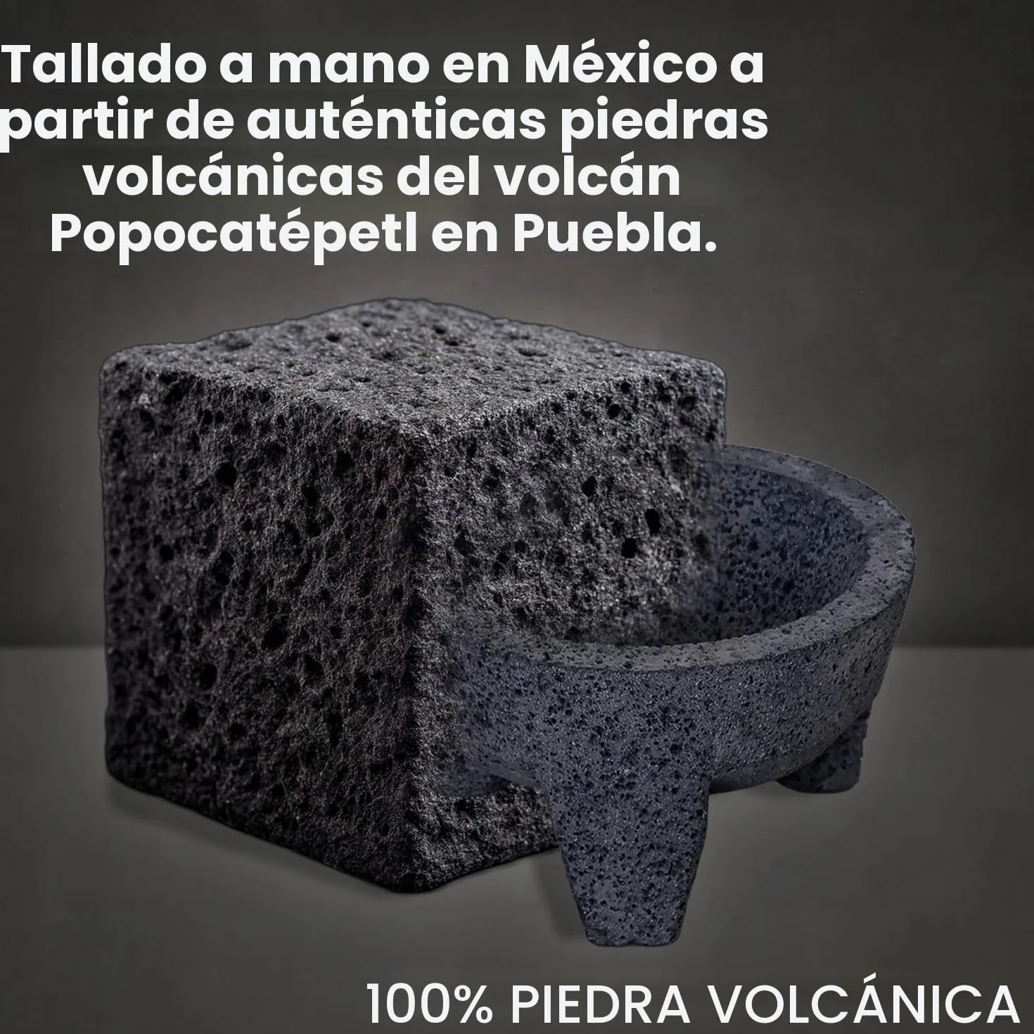 El cuenco original Molcajete Mexicano hecho a mano de auténtica roca de lava en México, molcajete de piedra volcánica, mortero volcánico mexicano, auténtica roca de lava