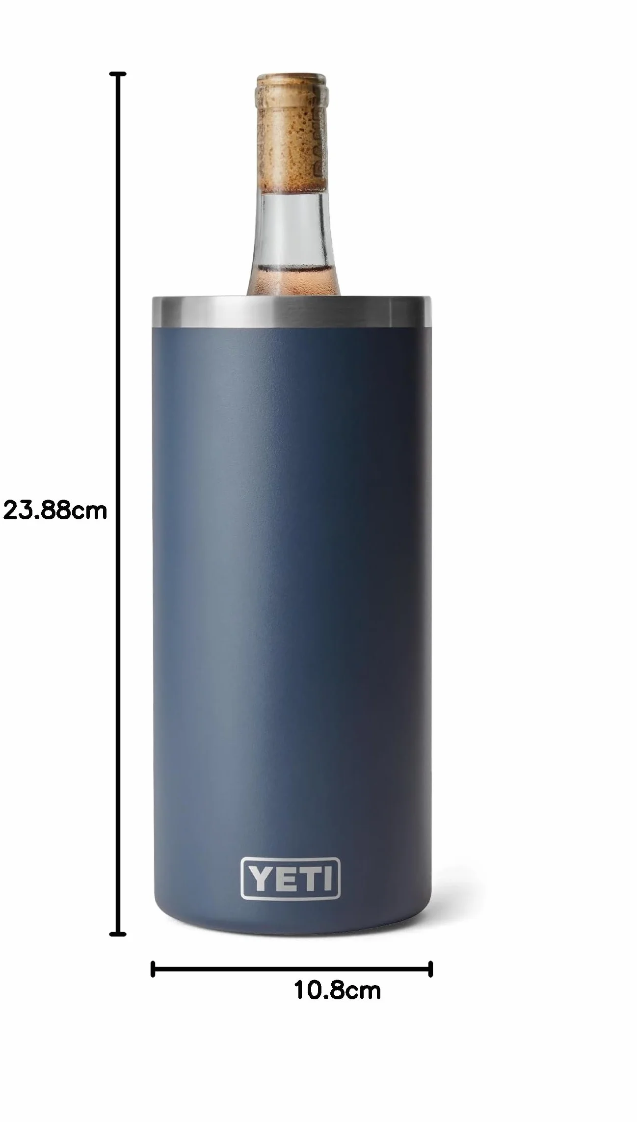 YETI Rambler - Enfriador de vino y champán, aislado de acero inoxidable, azul marino