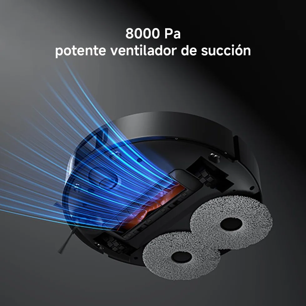 XIAOMI Robot Vacuum X20 MAX con estación Todo en uno: Vaciado automático, Lavado a Alta Temperatura y Secado rápido. 8000Pa, Brazo Extensible, Cepillo Anti-enredos, navegación LDS y Control por App.