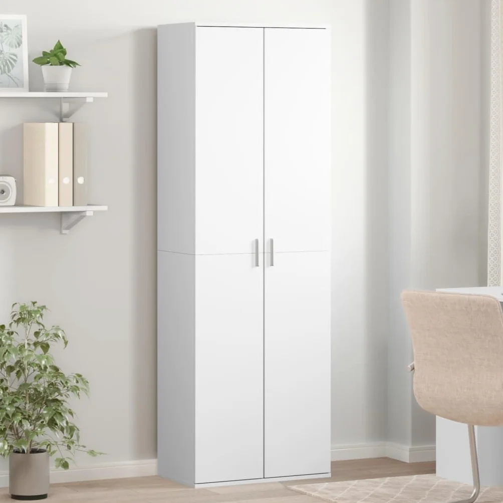 IKAYAA Armario Multiusos 2 Puertas: Escobero, Limpieza y Almacenaje, Hogar, Madera de Ingeniería, 60x35x180 cm Blanco