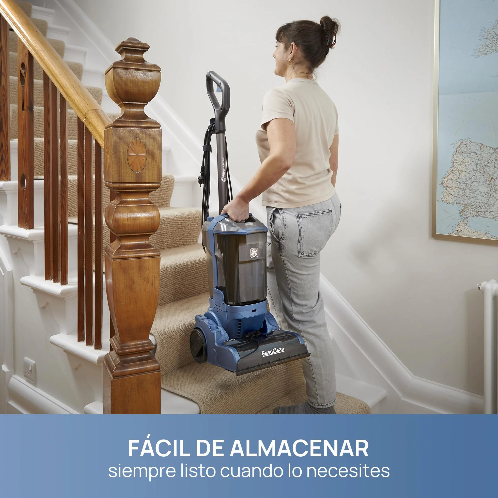 Vacmaster Limpiador de alfombras con doble rodillo de cepillo 17kpa, gran superficie de limpieza – ideal para alfombras, escaleras, tapicería y pelo de mascotas | Secado rápido, dep