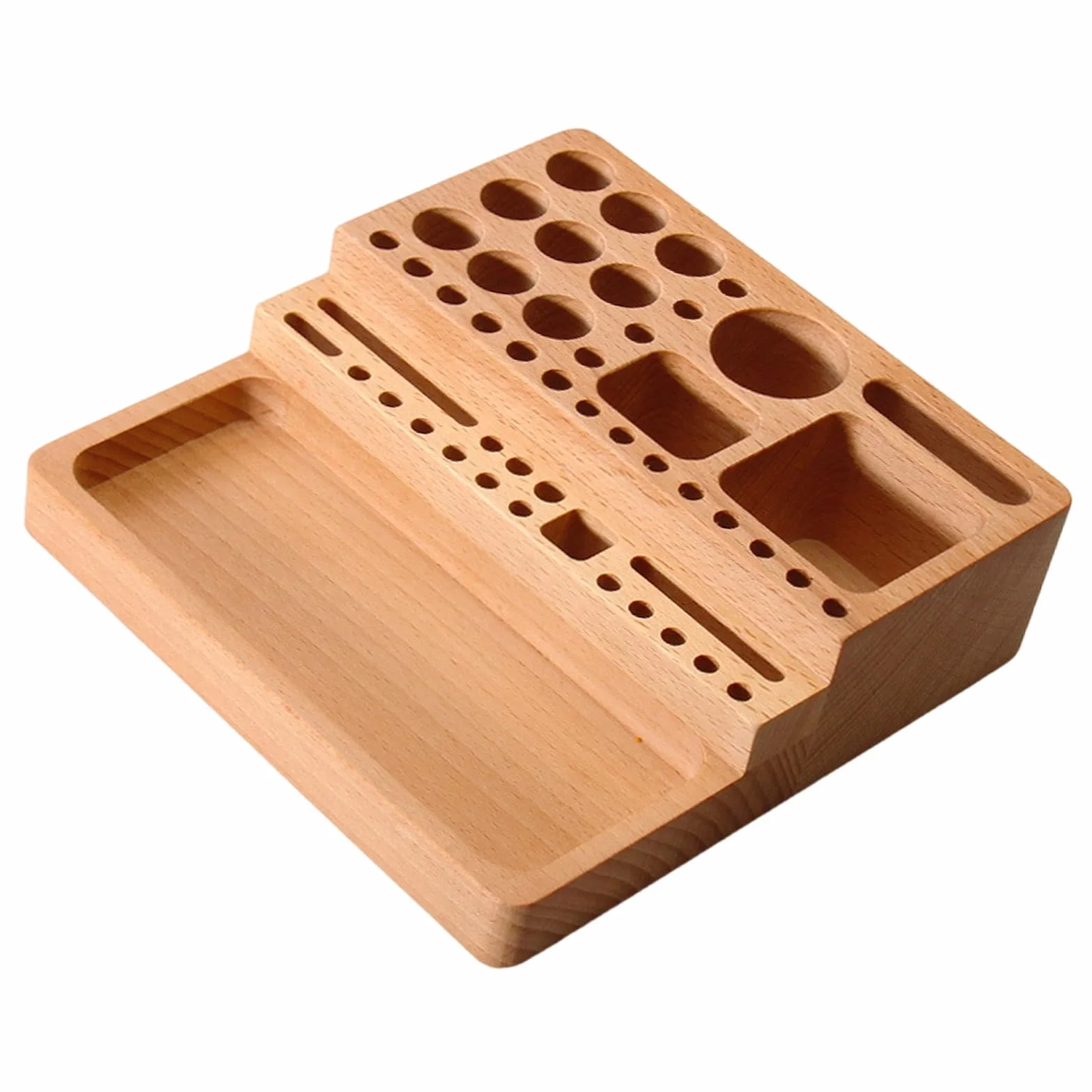 COOLHOOD Estante de herramientas de madera resistente, solución de almacenamiento portátil para herramientas de trabajo de cuero y suministros de manualidades, solución de almacenamiento de