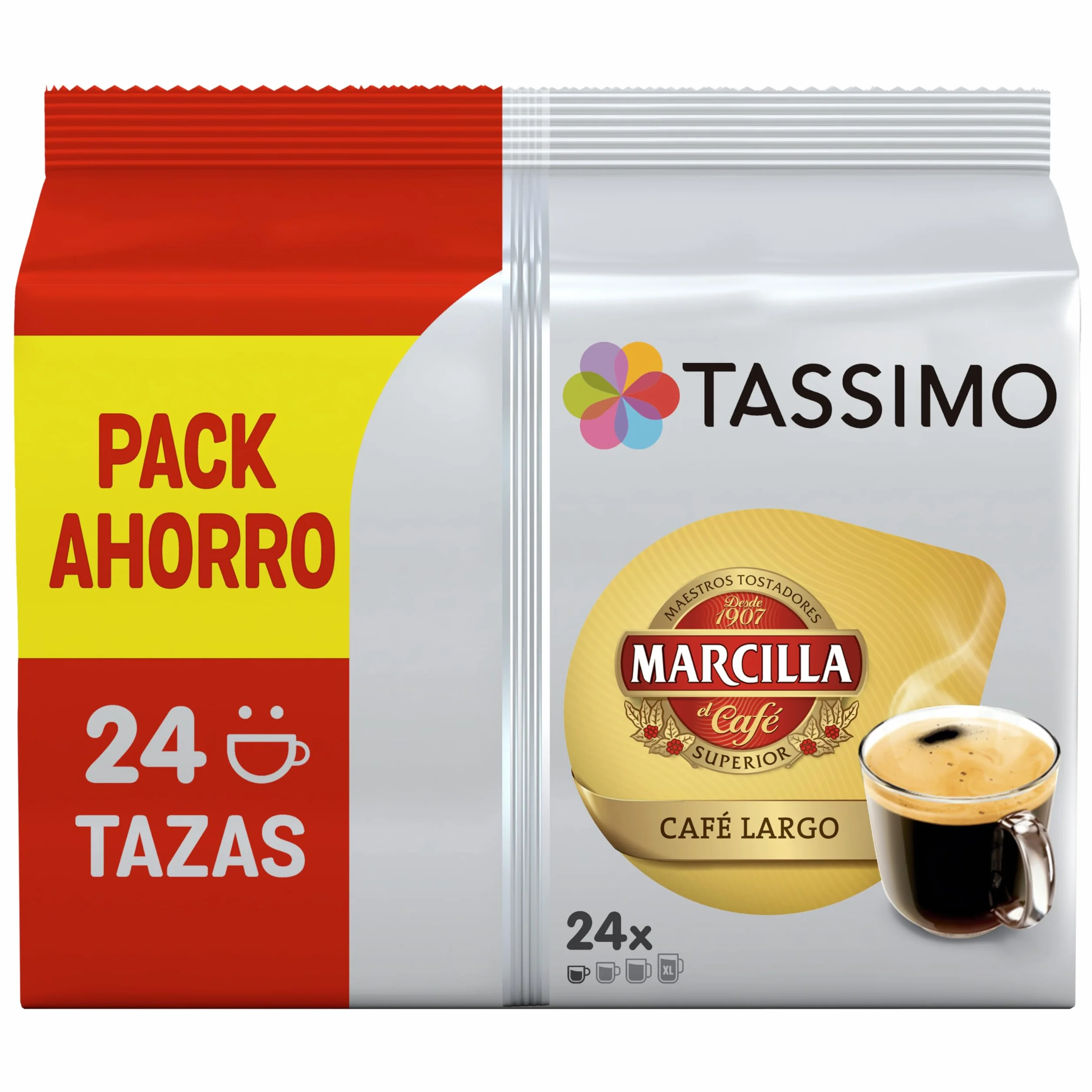 Marcilla Cápsulas de Café Largo Intensidad 10 Compatibles Tassimo 24 ud.
