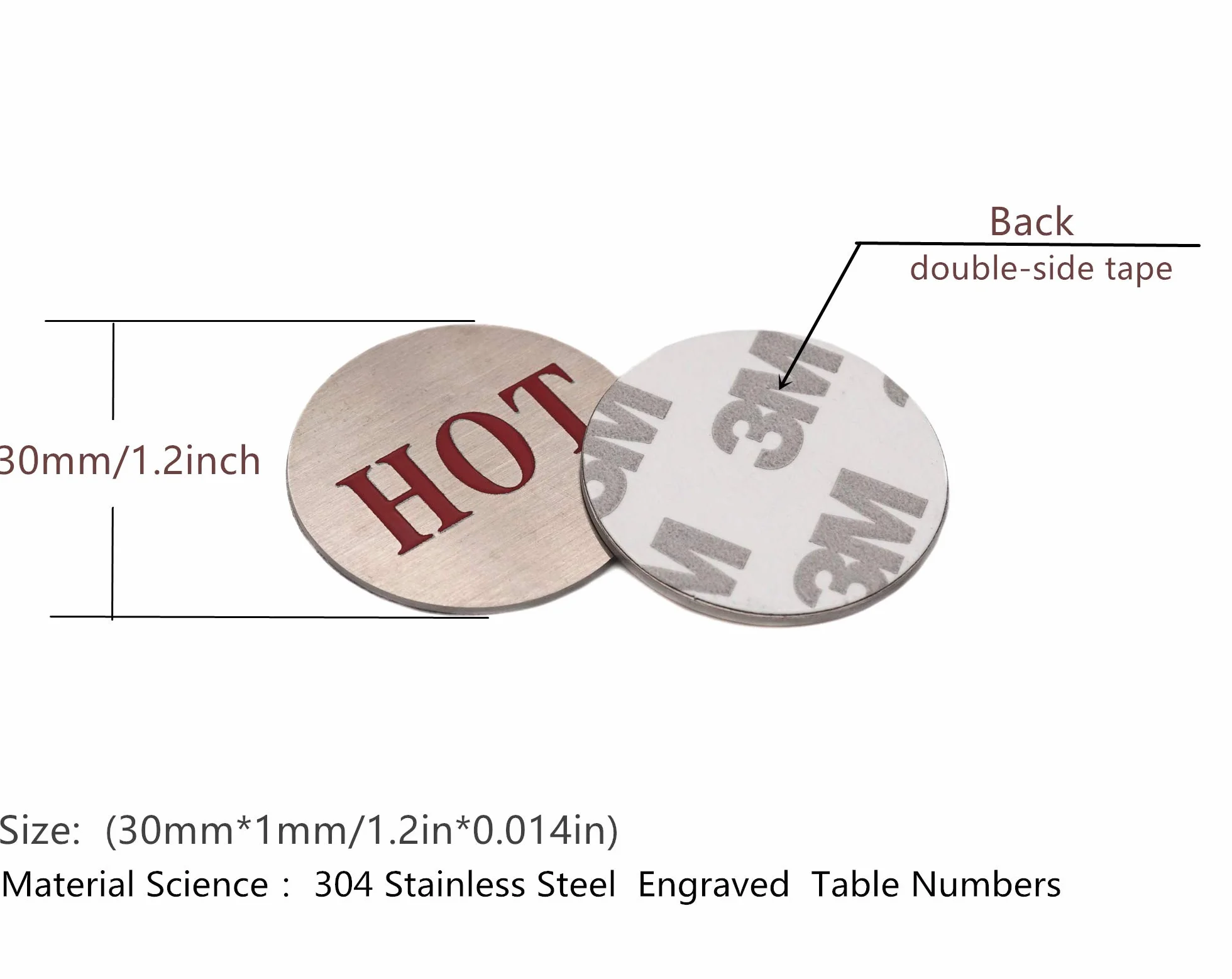 Stainless Steel Self Stick Cold Water Label Hot Water Label Hot Label Cold Label 1 Pair