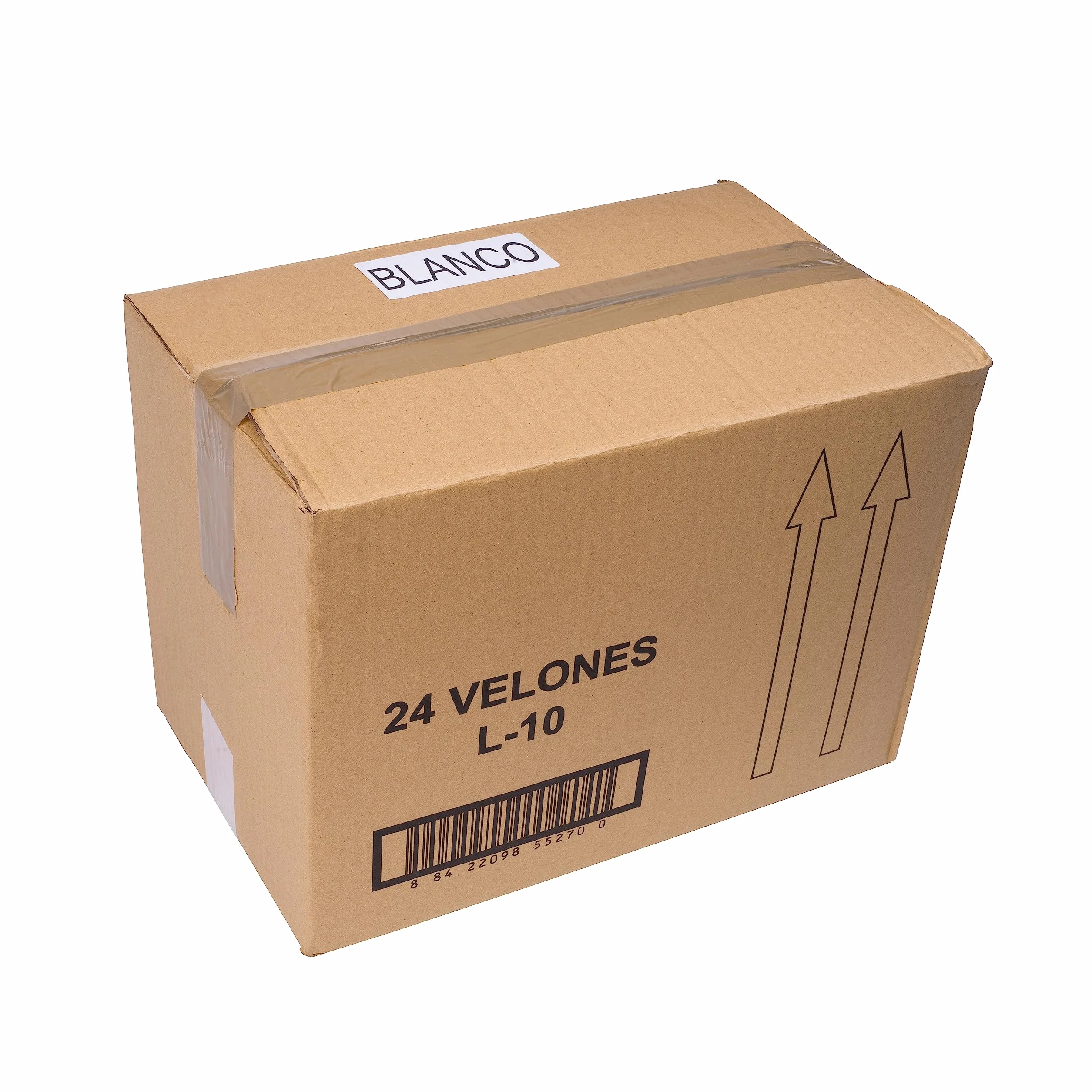 Caja 24 Velones Liturgicos Blancos Grandes 26x6cm Cera de Parafina Duración 8 Dias (24 Grande Alto)