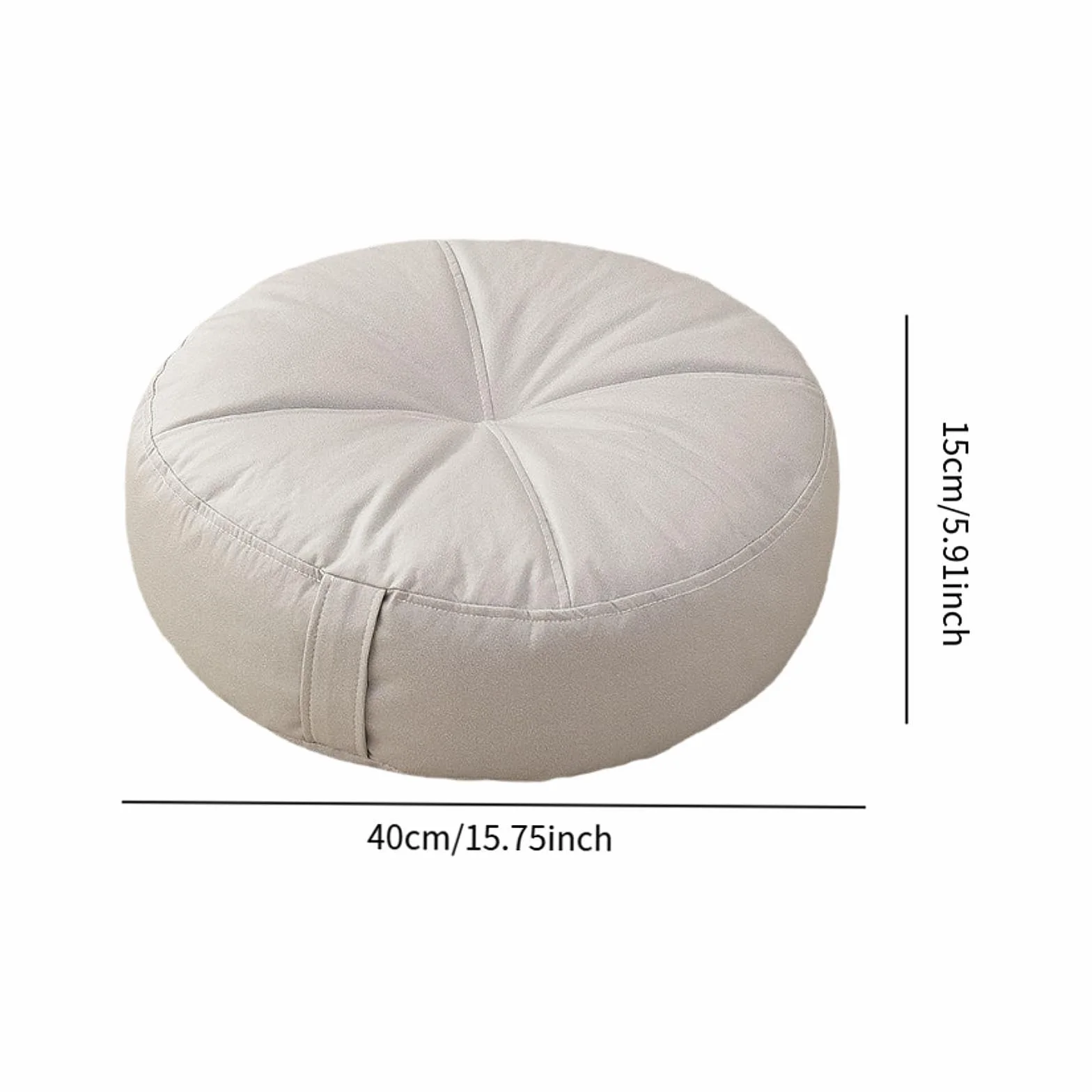 Poduszka do Medytacji Yoga Zafu 40 cm, Szara, Pokrowiec Bawełniany