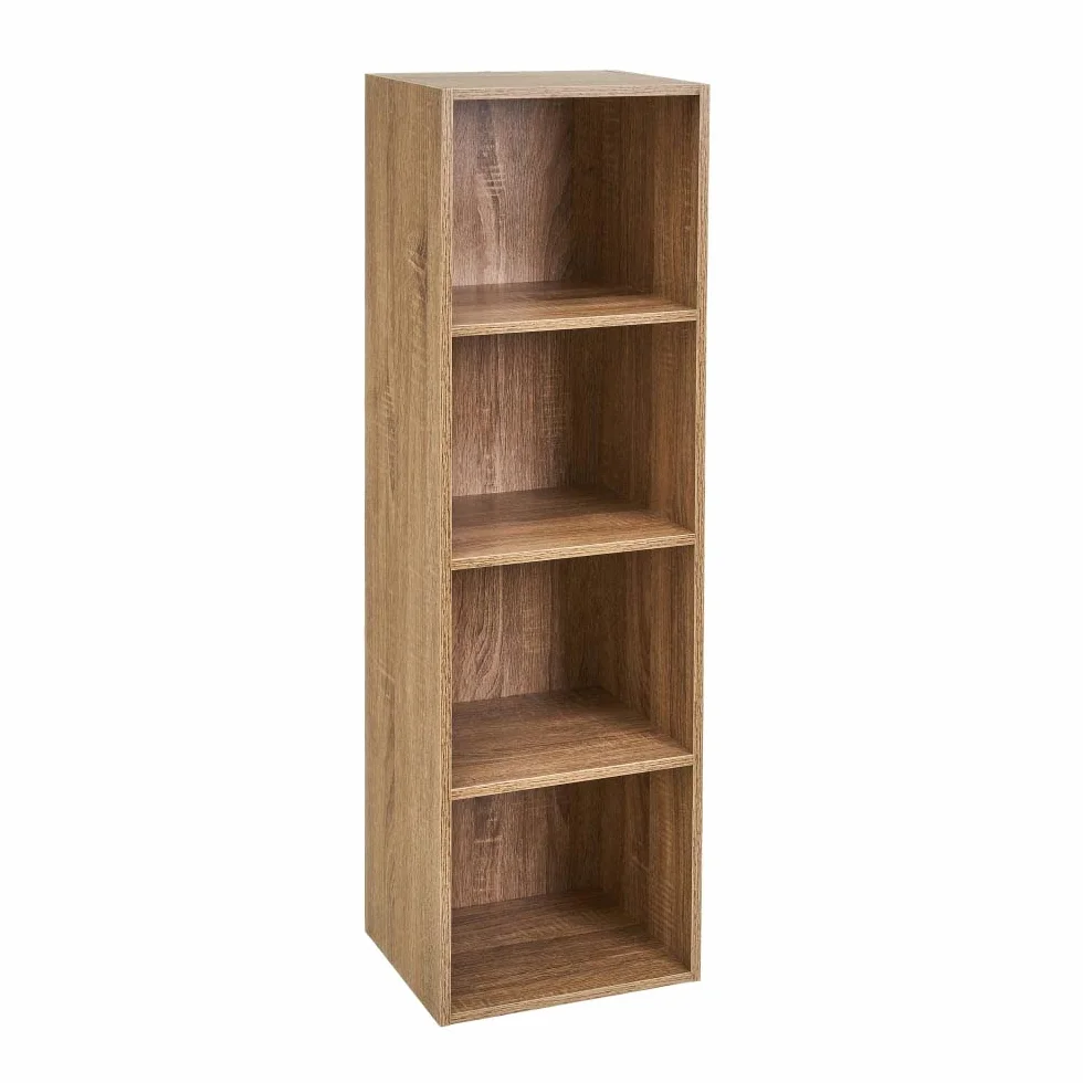LOLAhome Estantería Cubo de Madera 4 Estantes 106 cm Natural