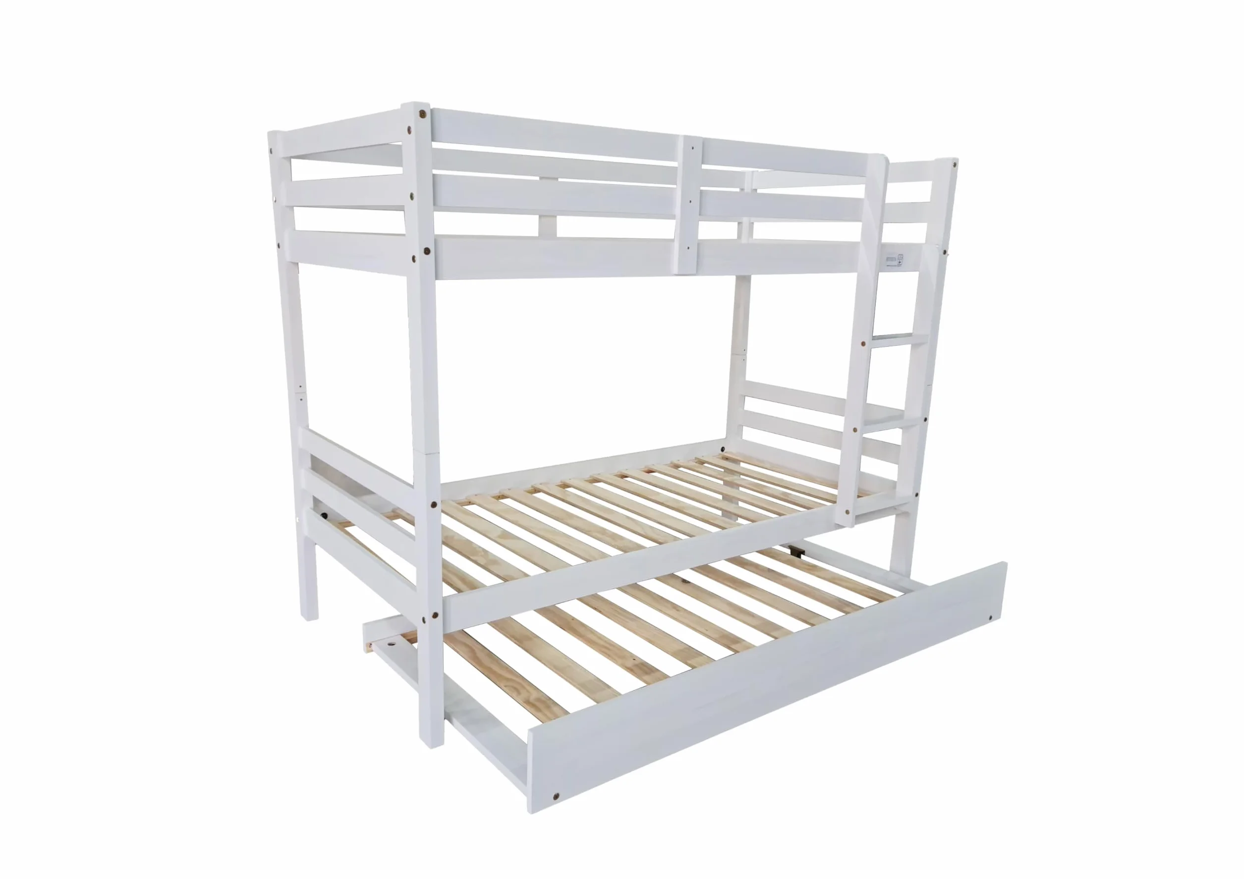 Litera Infantiles Madera Maciza Tres Camas Escalera 90x190 cm