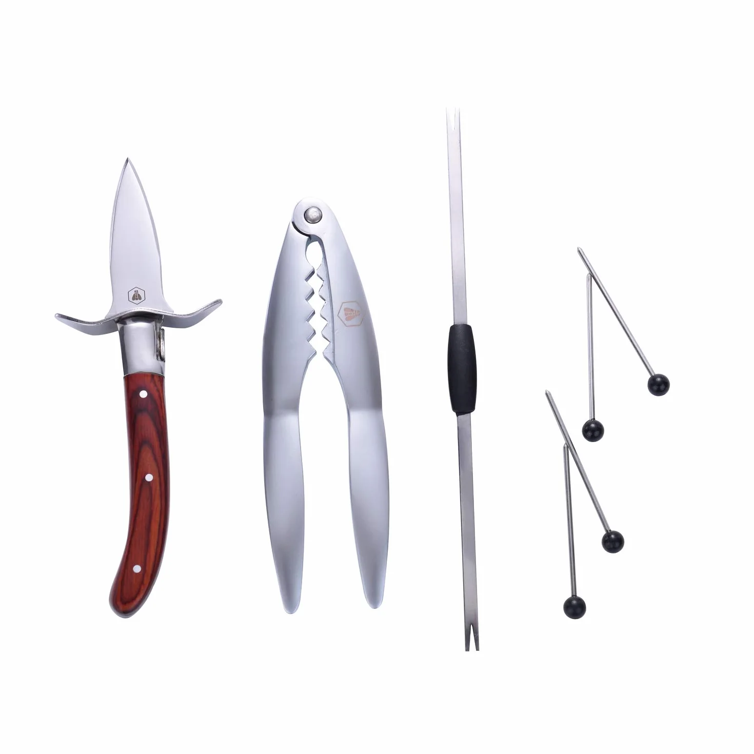 LAGUIOLE - LAGUIOLE Juego de Utensilios para Marisco* 7 Piezas Acero Inoxidable Marrón